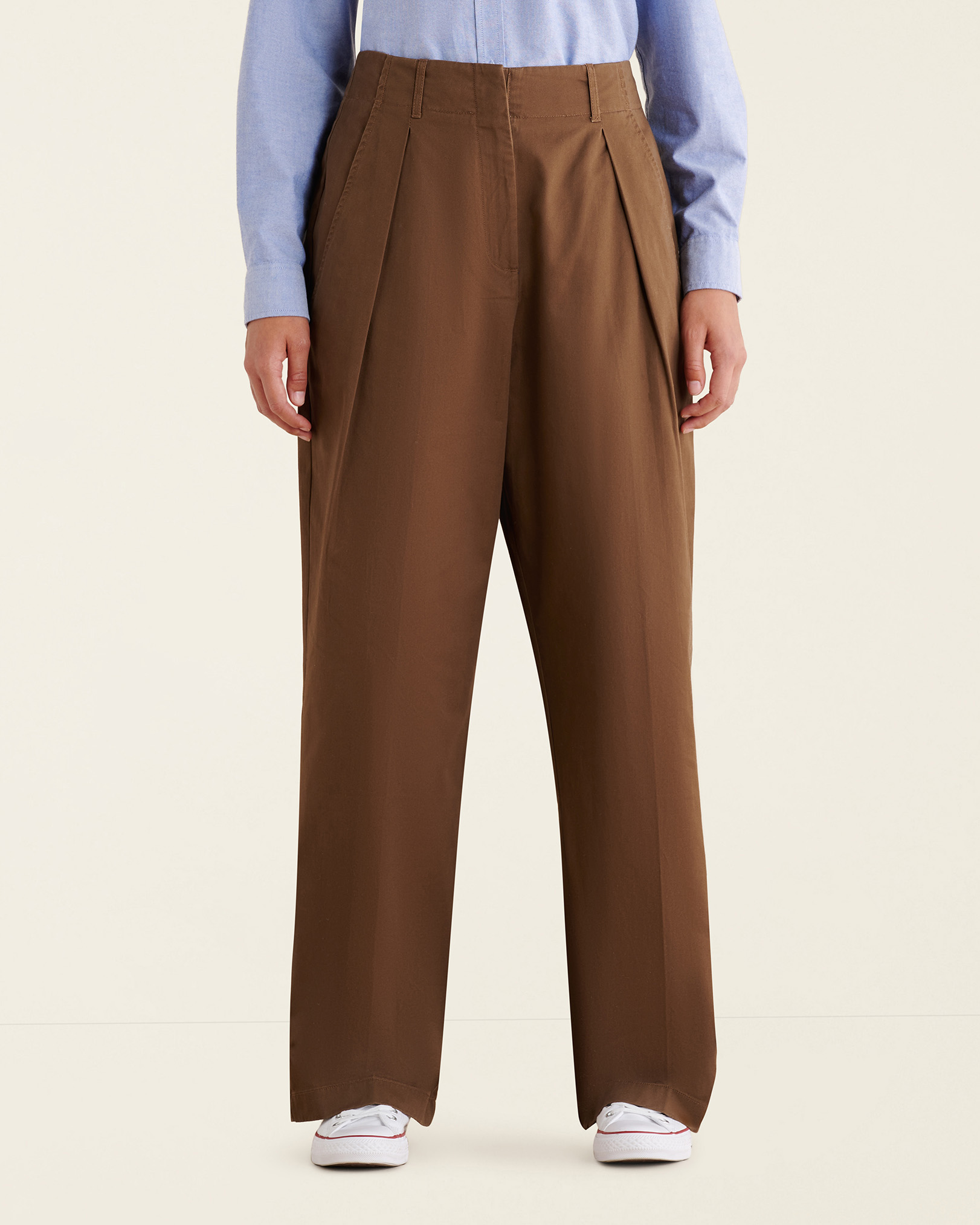 Dauphin Pleated Pant - Dark Earth Brown
