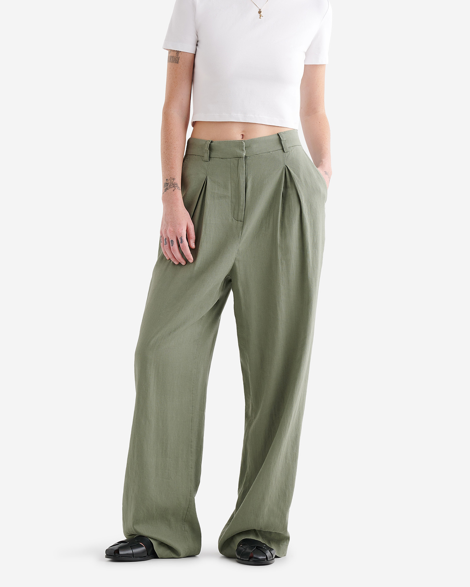 Linen Trouser - Agave Green
