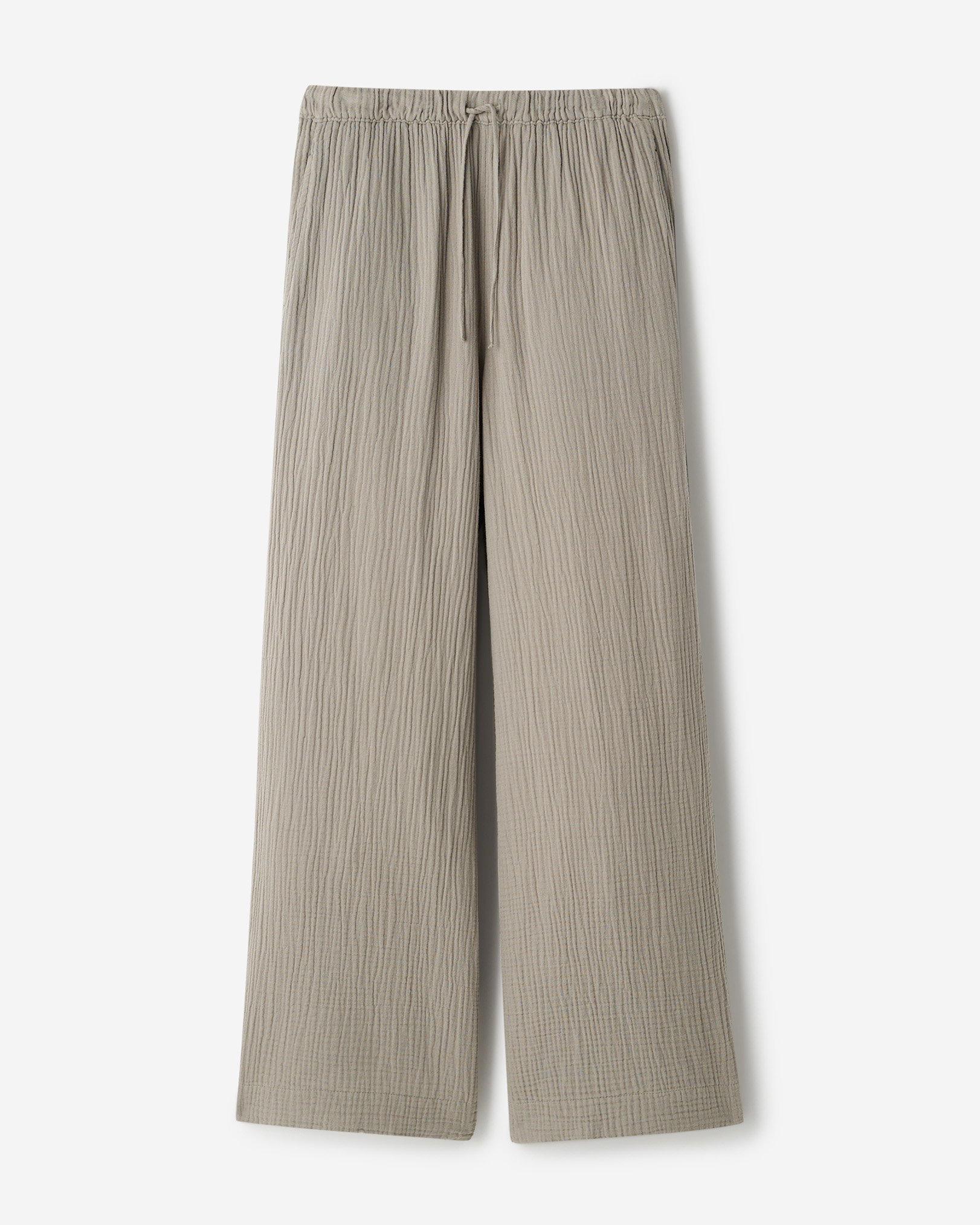 Isla Cotton Wide Leg Pant - Shadow Green