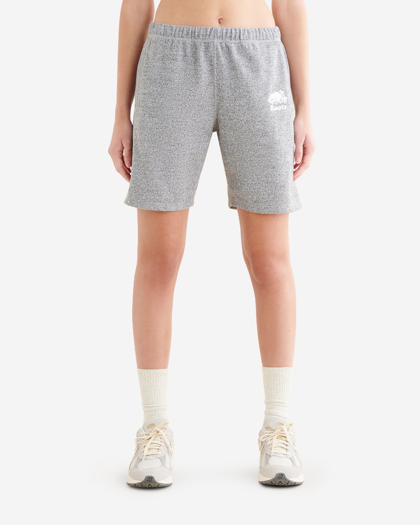 Organic Original Longer Sweatshort 8 Inch - Salt & Pepper