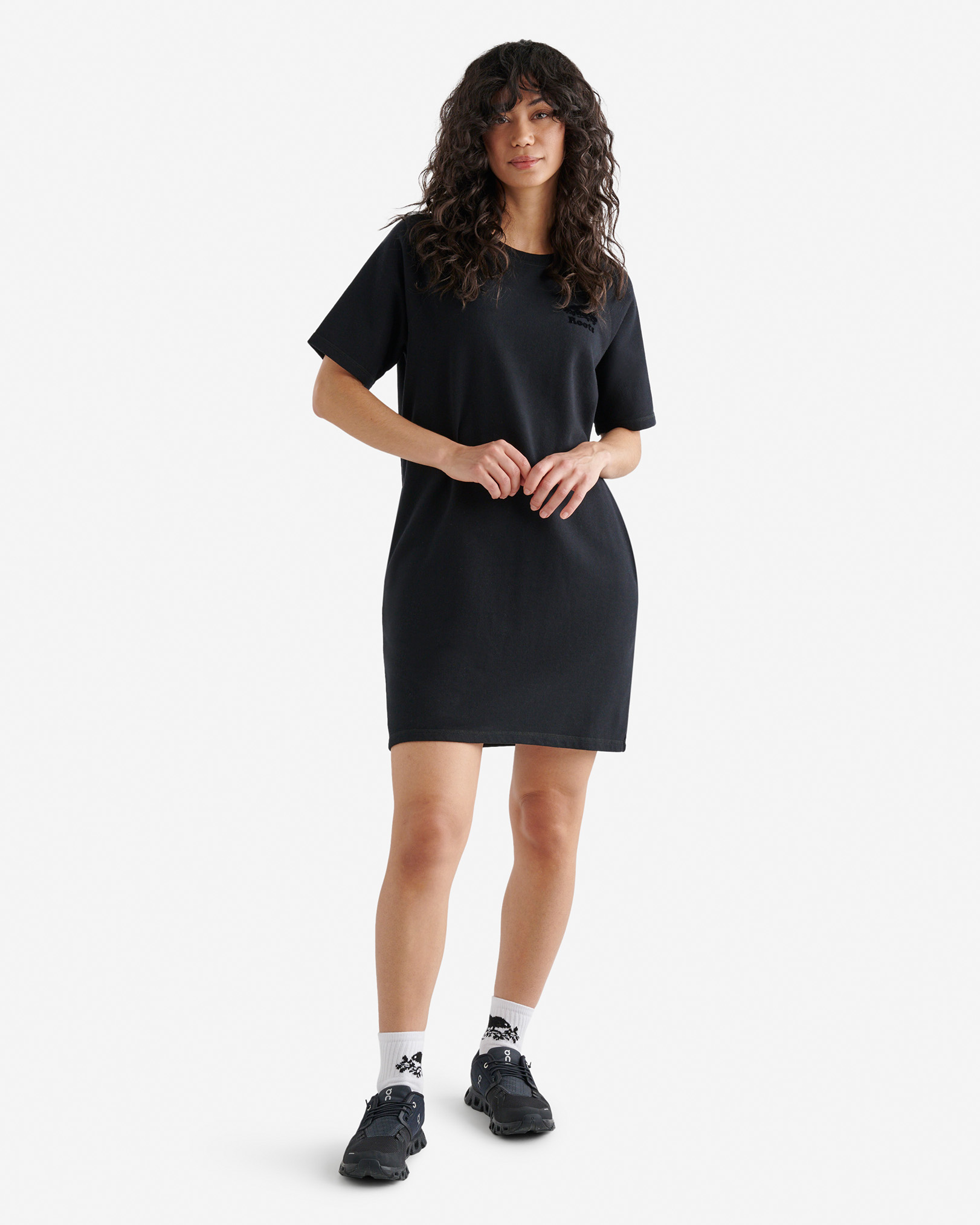Cooper Shortsleeve Sweat Dress - Black