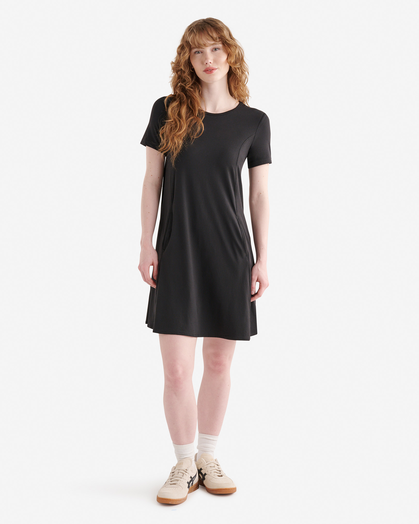 Renew Knit Short Sleeve Mini Dress - Black Renew Knit Short Sleeve Mini Dress - Black