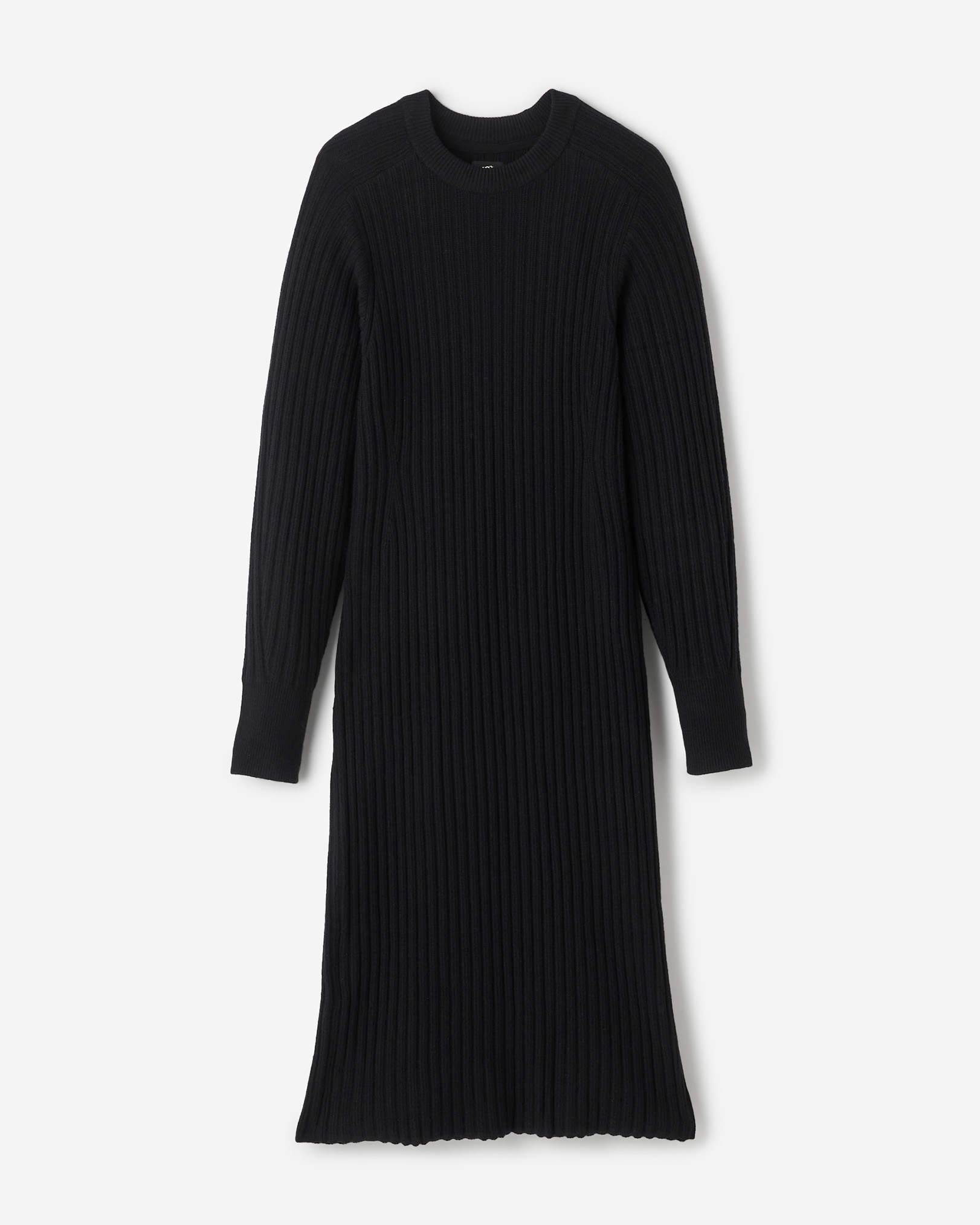 Bowen Rib Midi Dress - Black