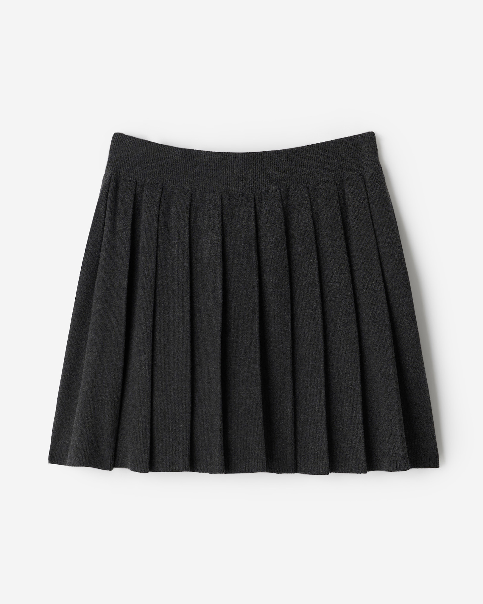 Bowen Pleated Mini Skirt - Charcoal Grey Mix