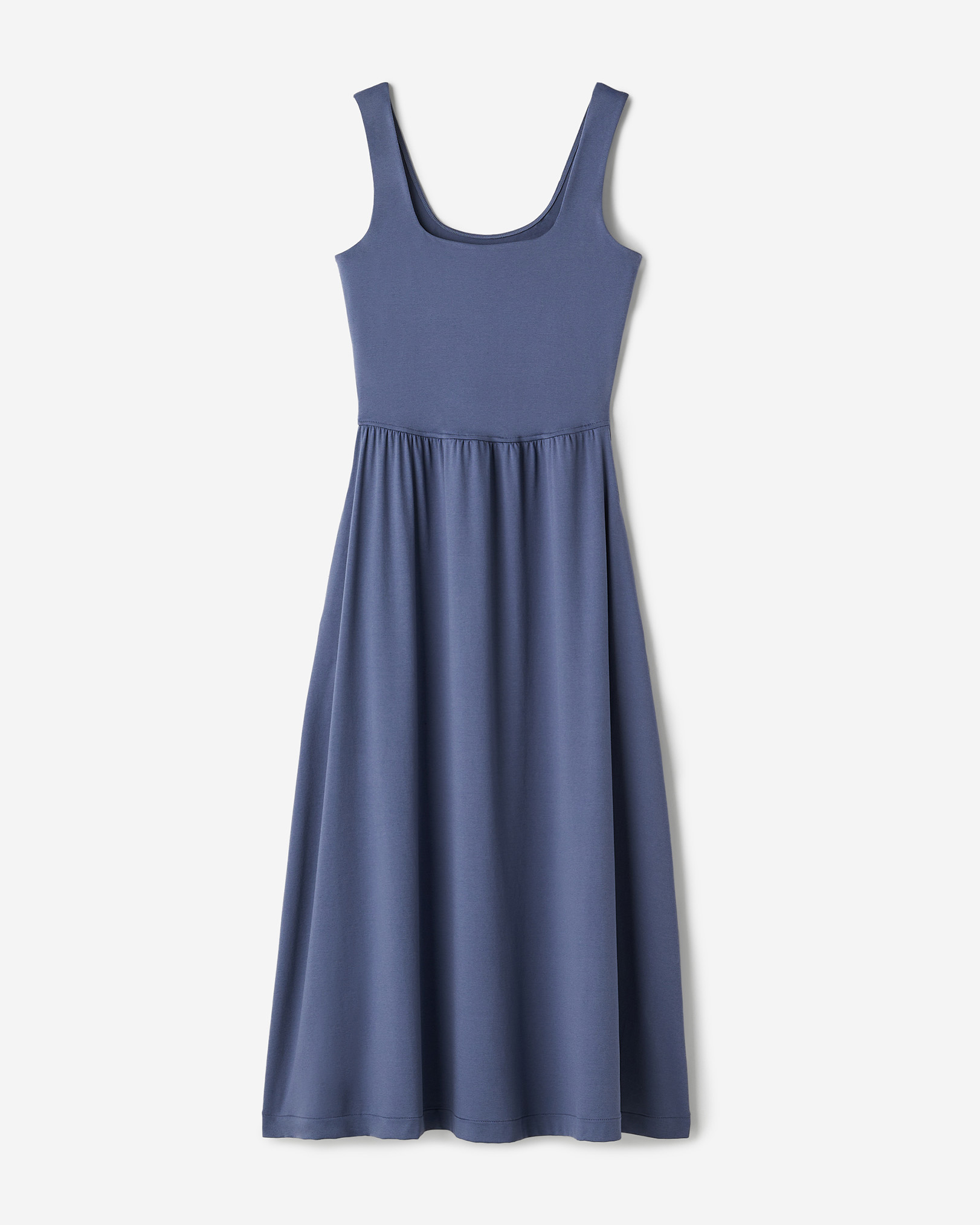 Renew Knit Square Neck Dress - Tidal Blue