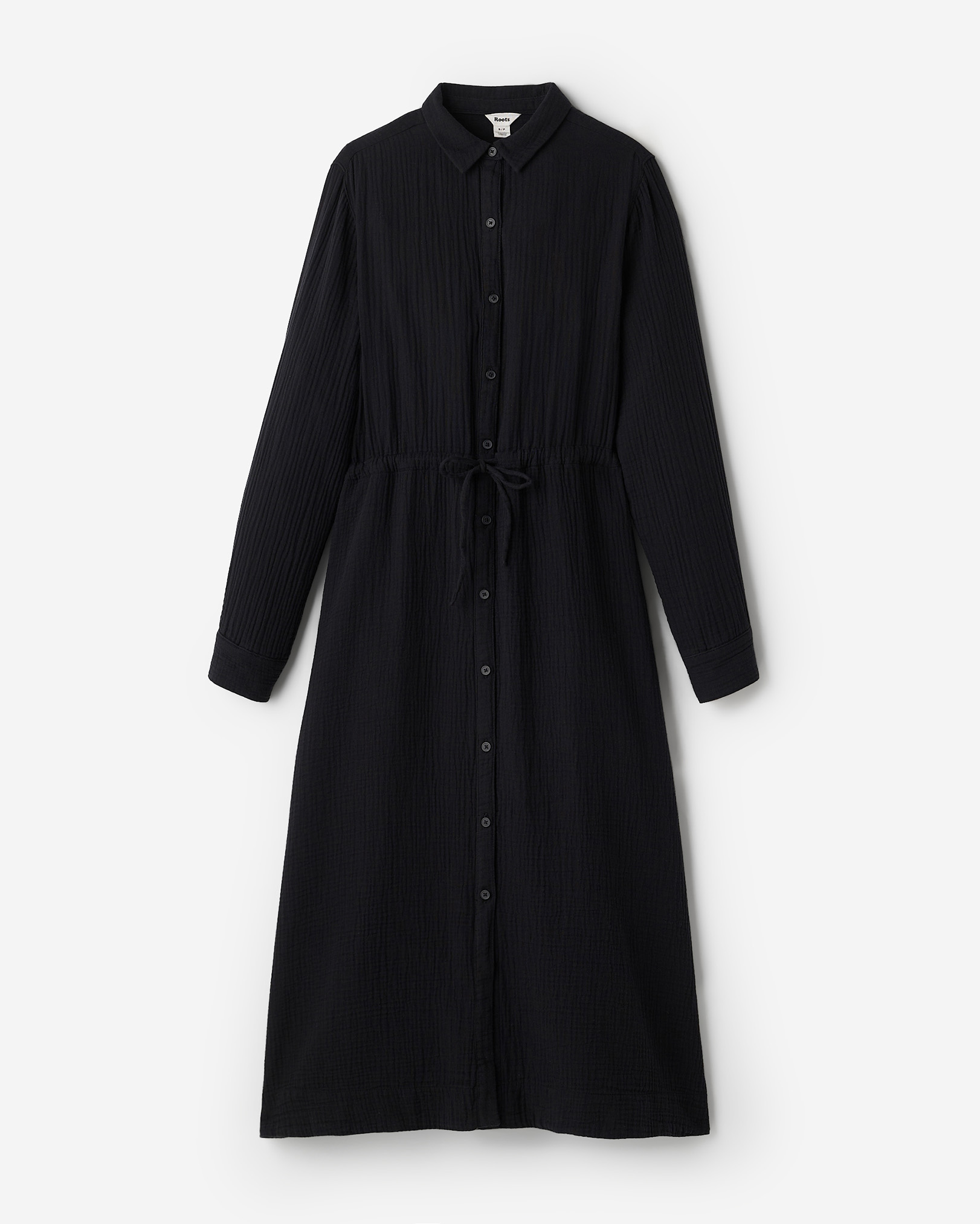 Isla Cotton Gauze Shirt Dress - Black Isla Cotton Gauze Shirt Dress - Black