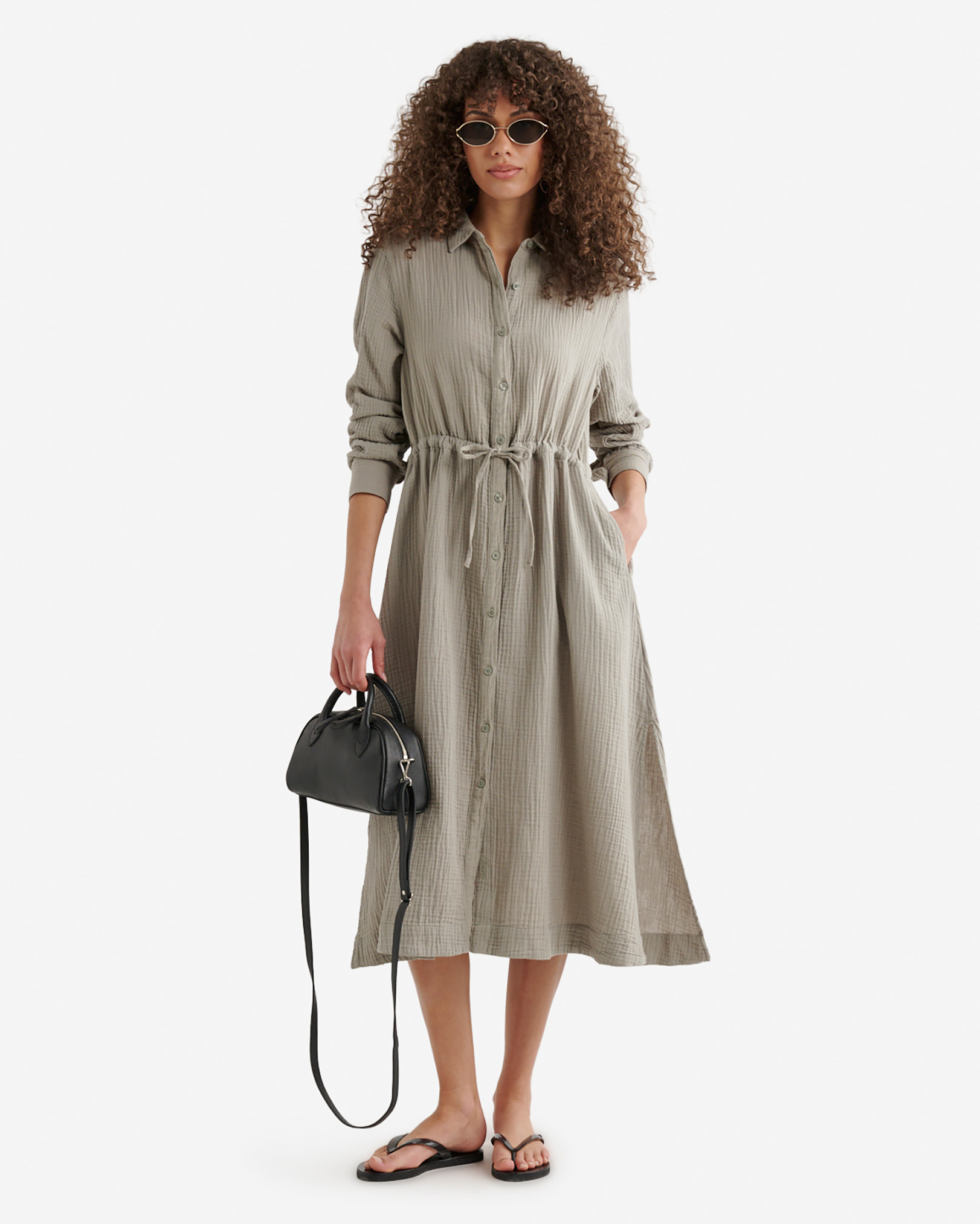 Isla Cotton Gauze Shirt Dress