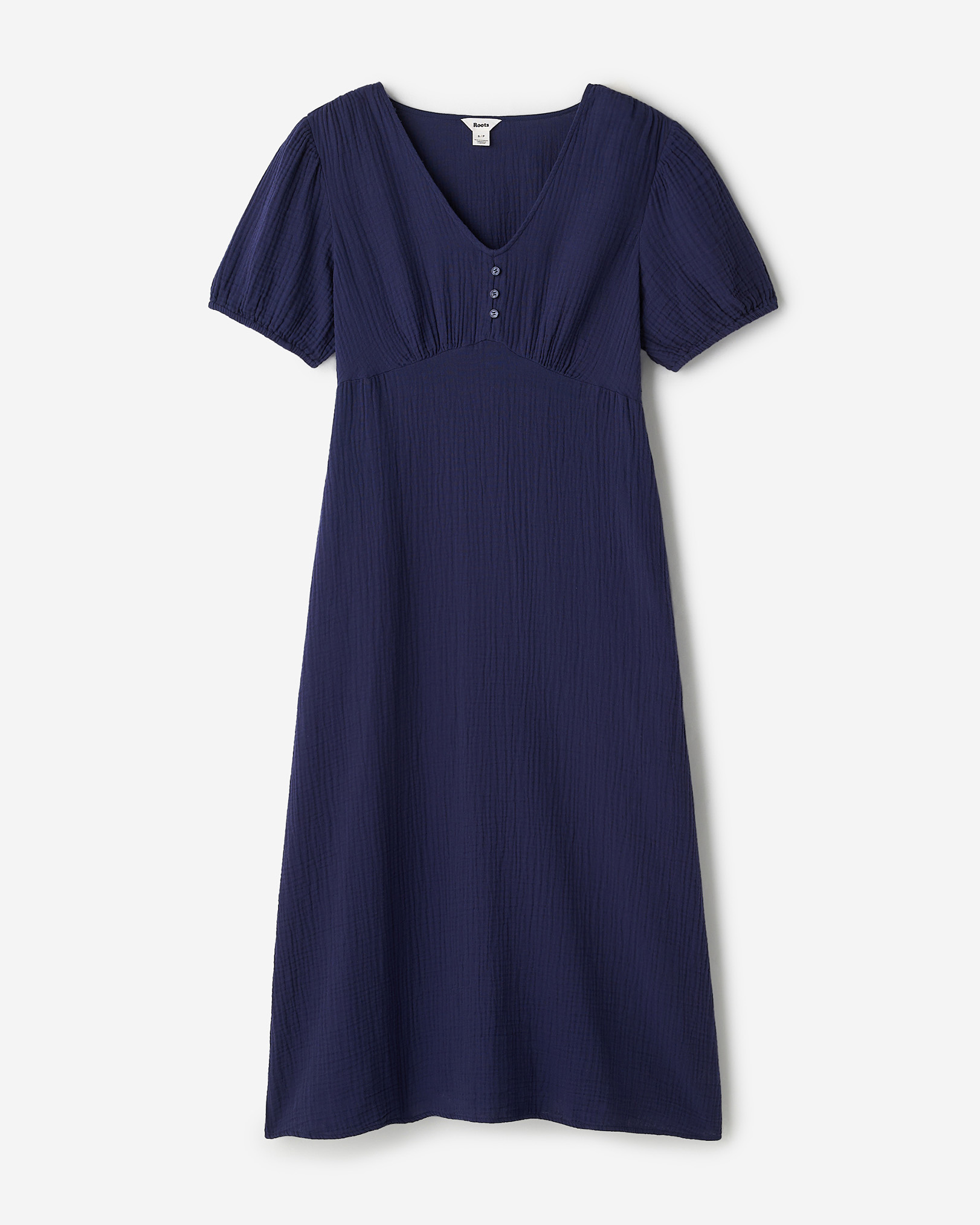 Isla Cotton Gauze Tea Dress - Indigo Ink