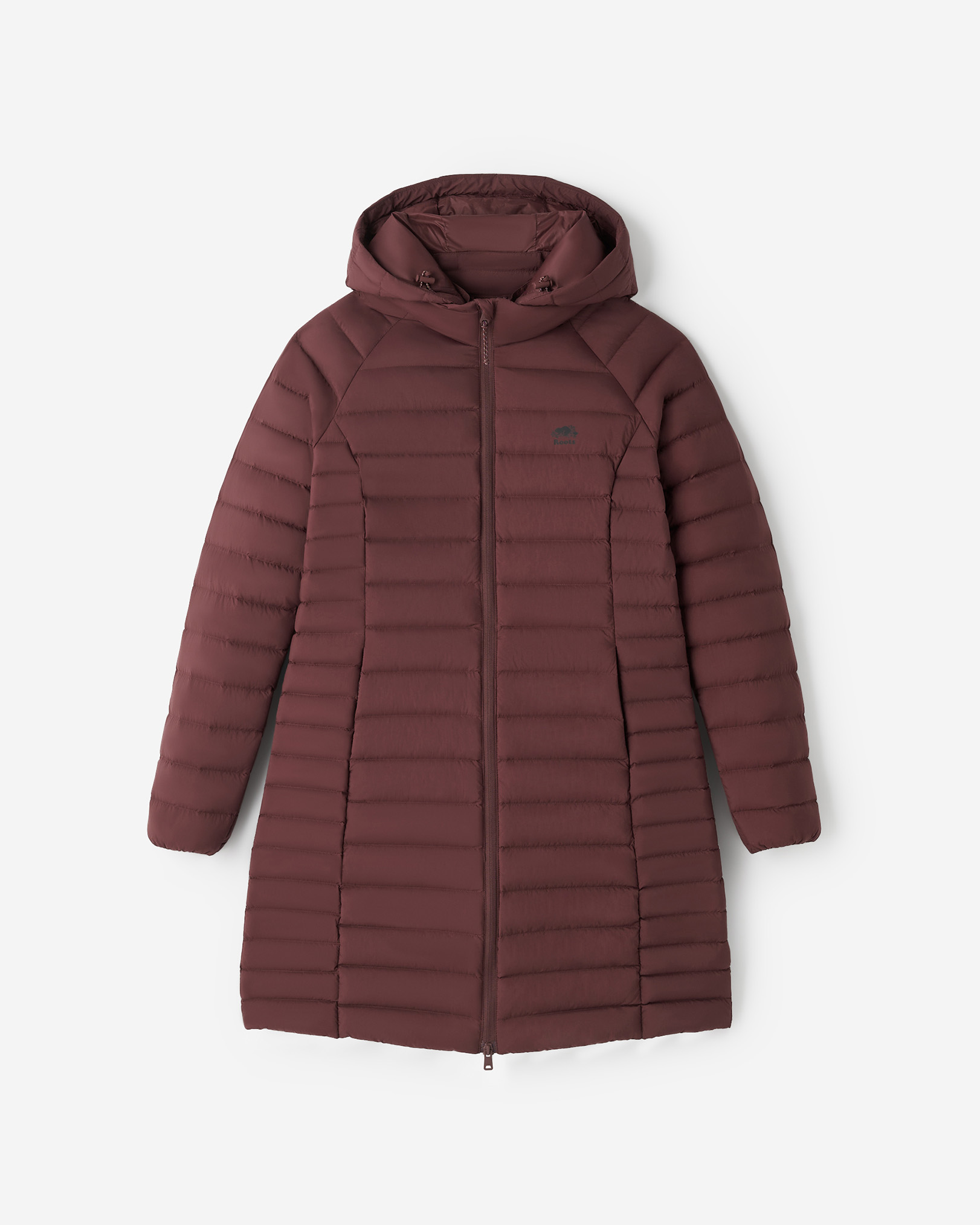 Roots Down Packable Long Jacket - Hazelnut Brown