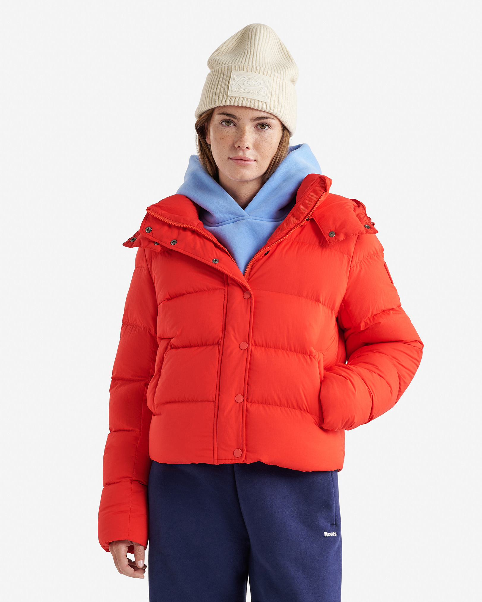 Roots Down Puffer Jacket - Cherry Burst