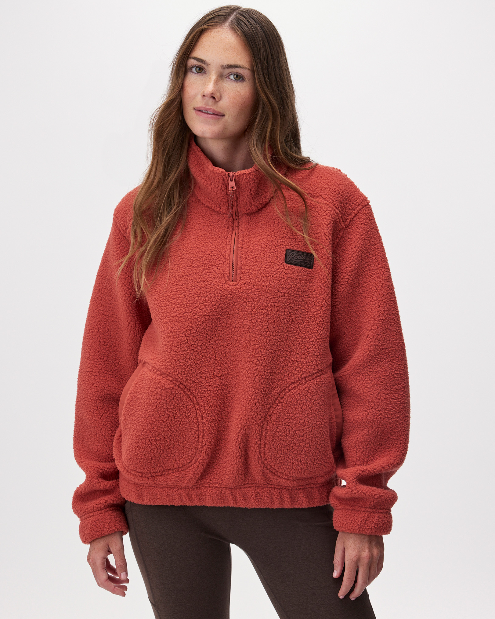 Alta Shearling Fleece Quarter Zip - Canyon Red