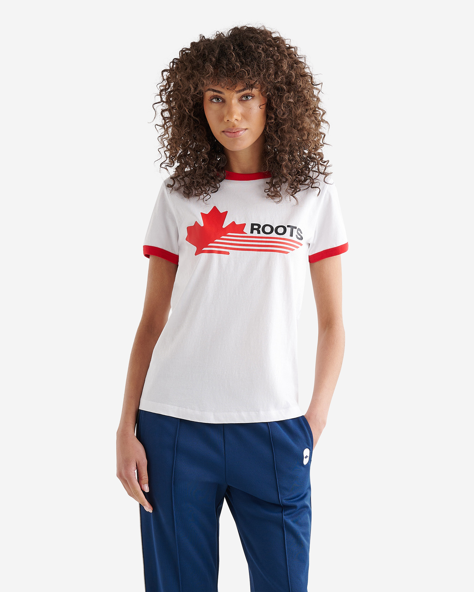 Womens Northern Athletics Ringer T-shirt - White