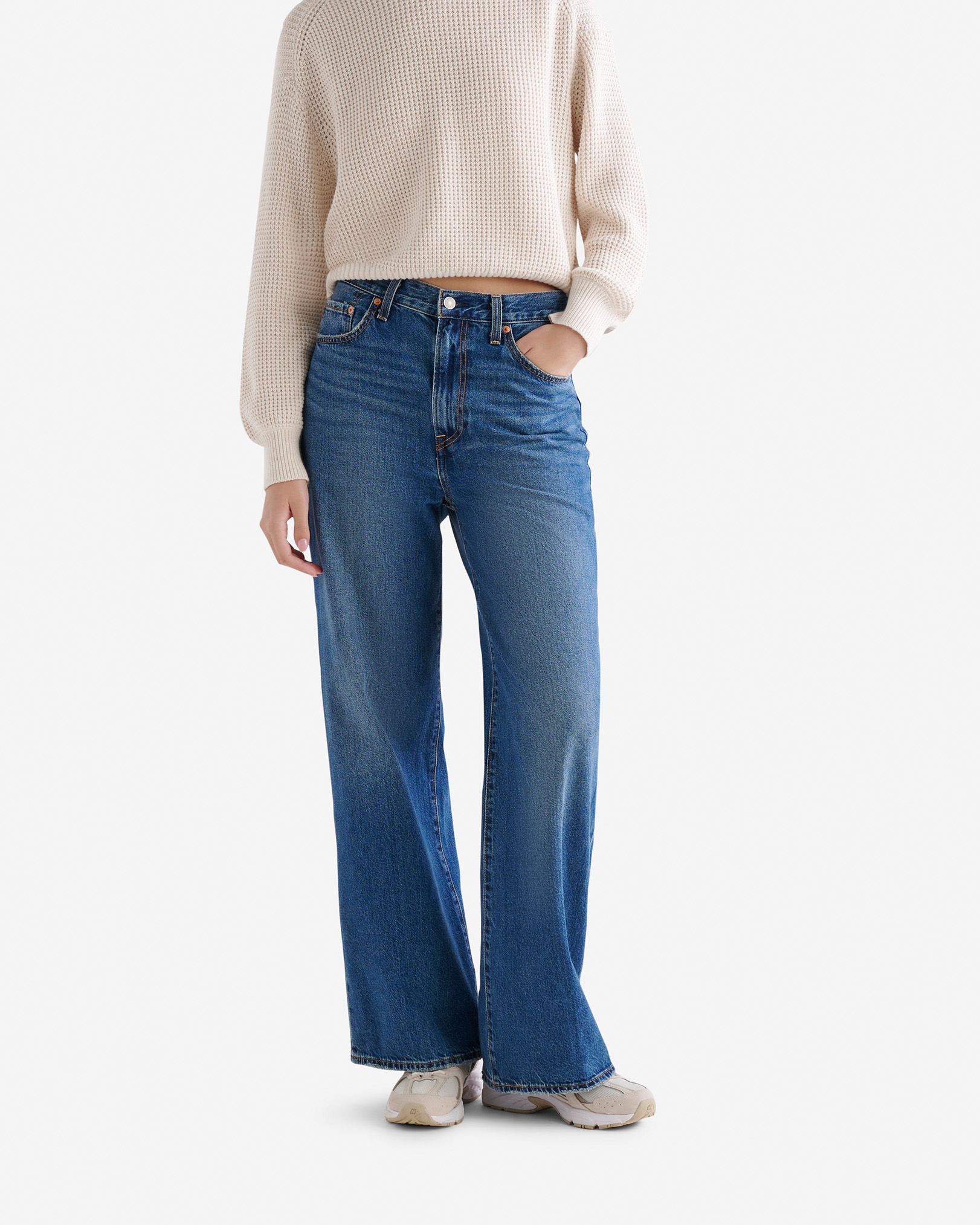 Levi's Ribcage Wide Leg Jeans - Dark Blue