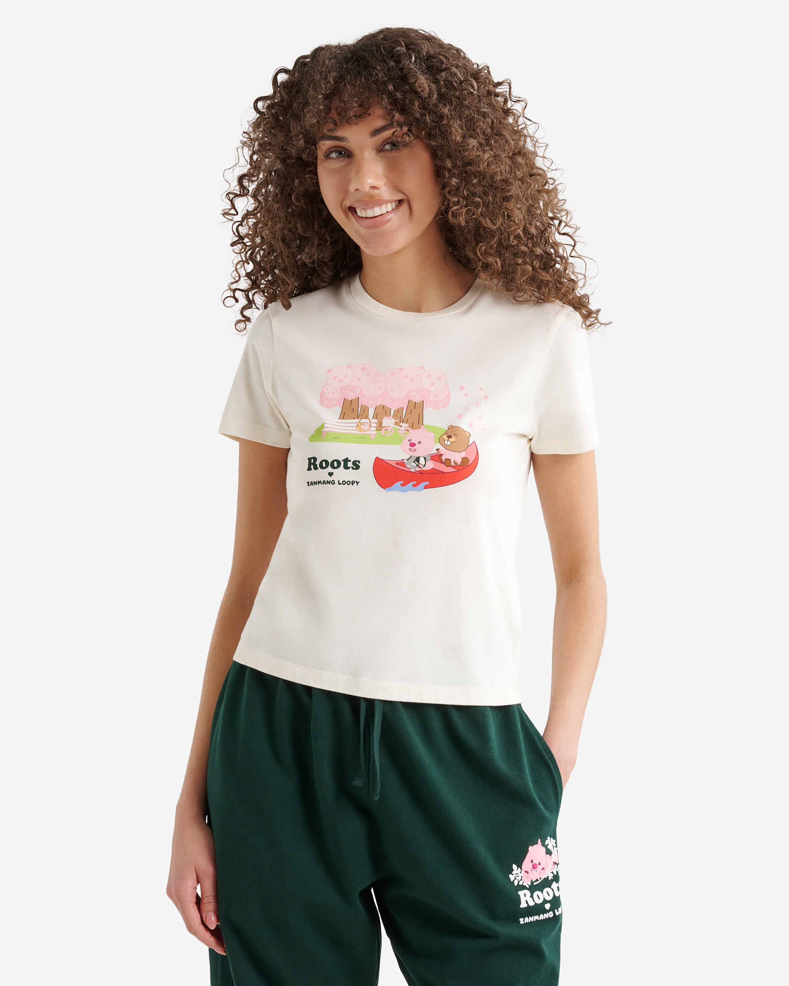 Roots X Zanmang Loopy T-Shirt - Egret