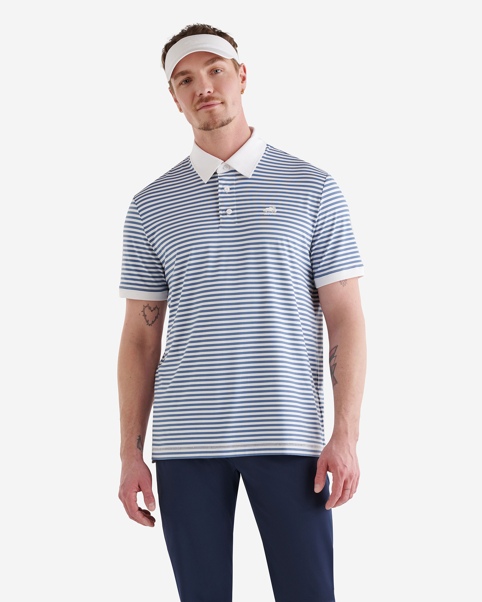 Renew Striped Polo - Indigo Stripe Renew Striped Polo - Indigo Stripe
