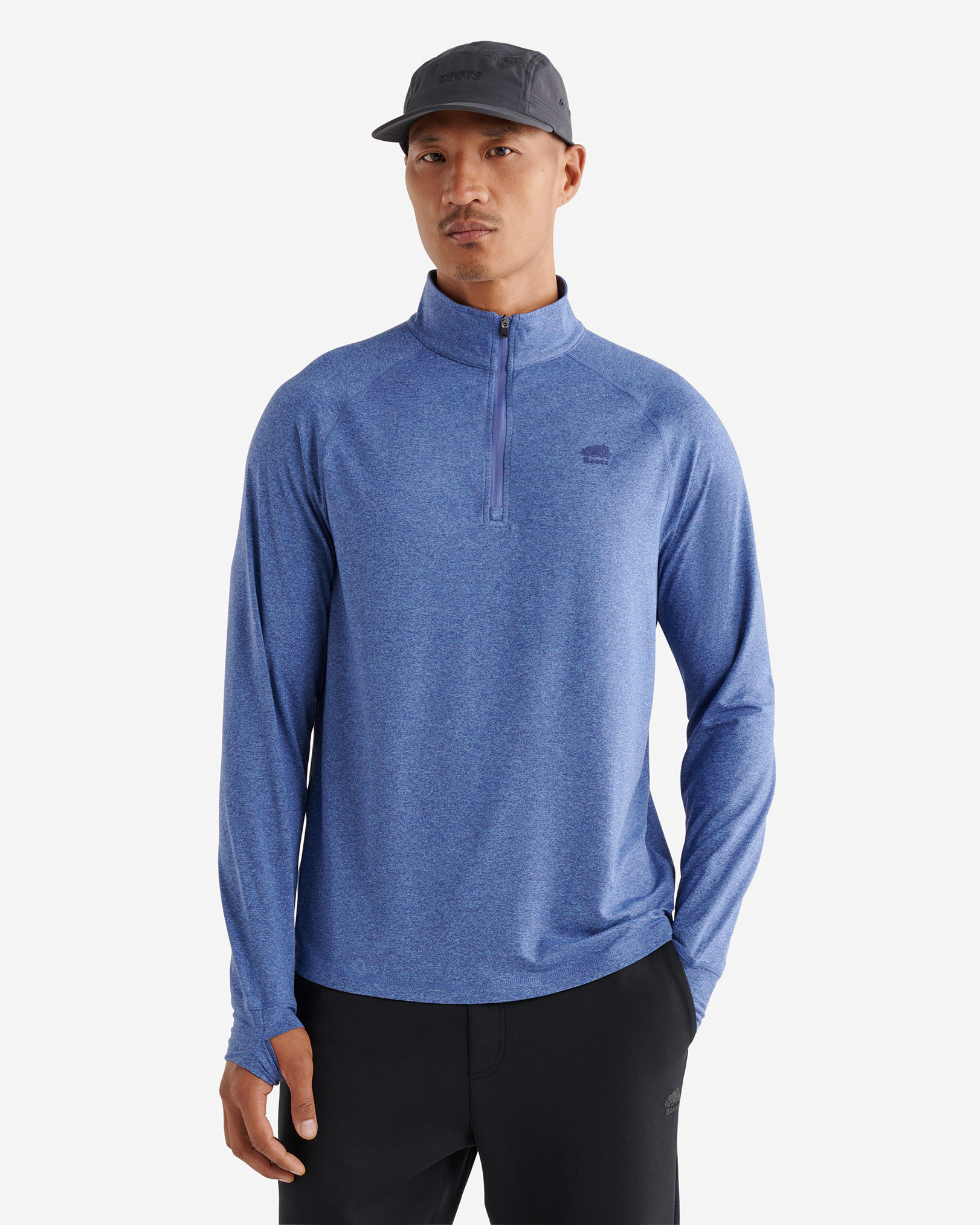 Renew Knit Quarter Zip - Beacon Blue Pepper