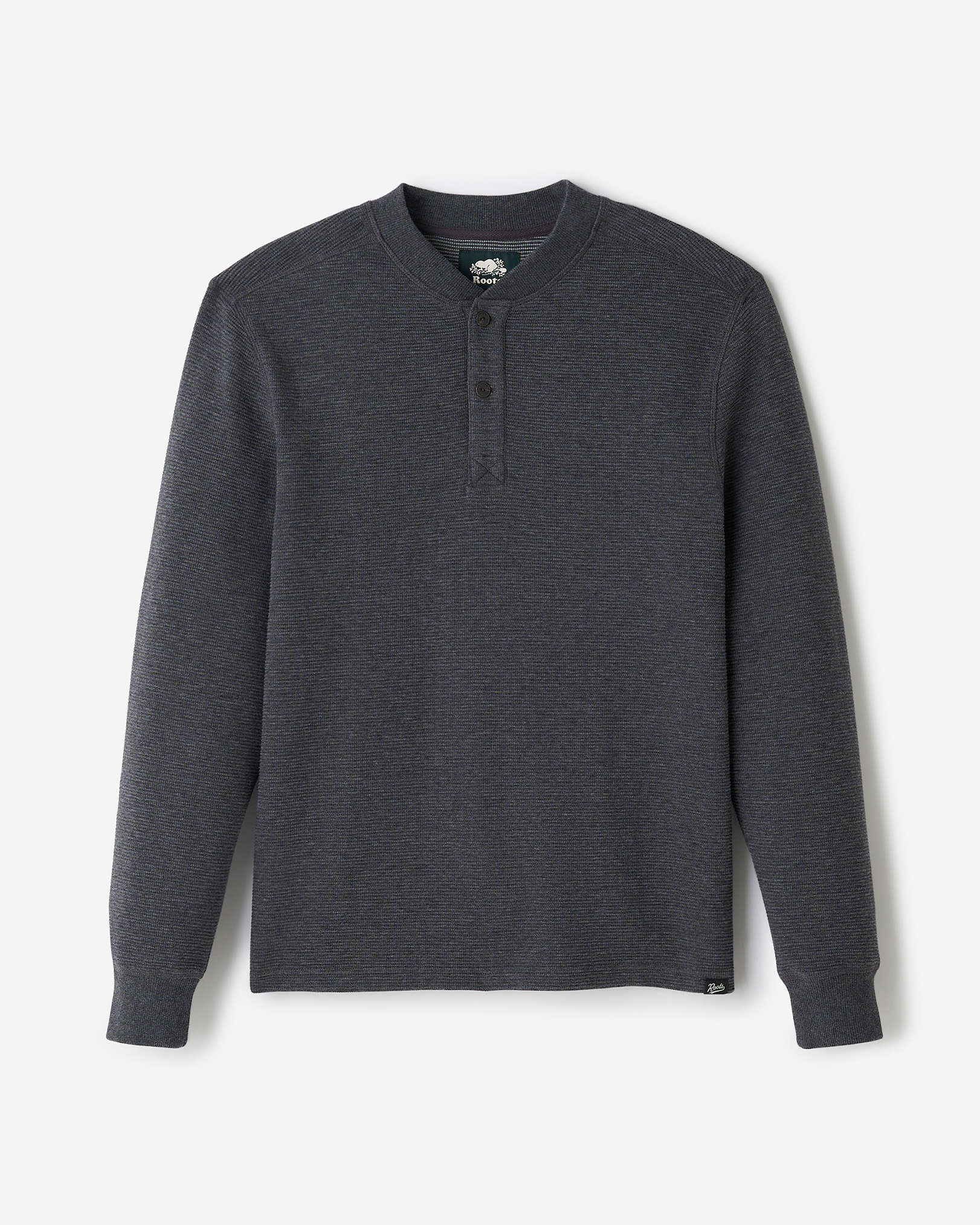 Thompson Double Knit Henley - Charcoal Mix