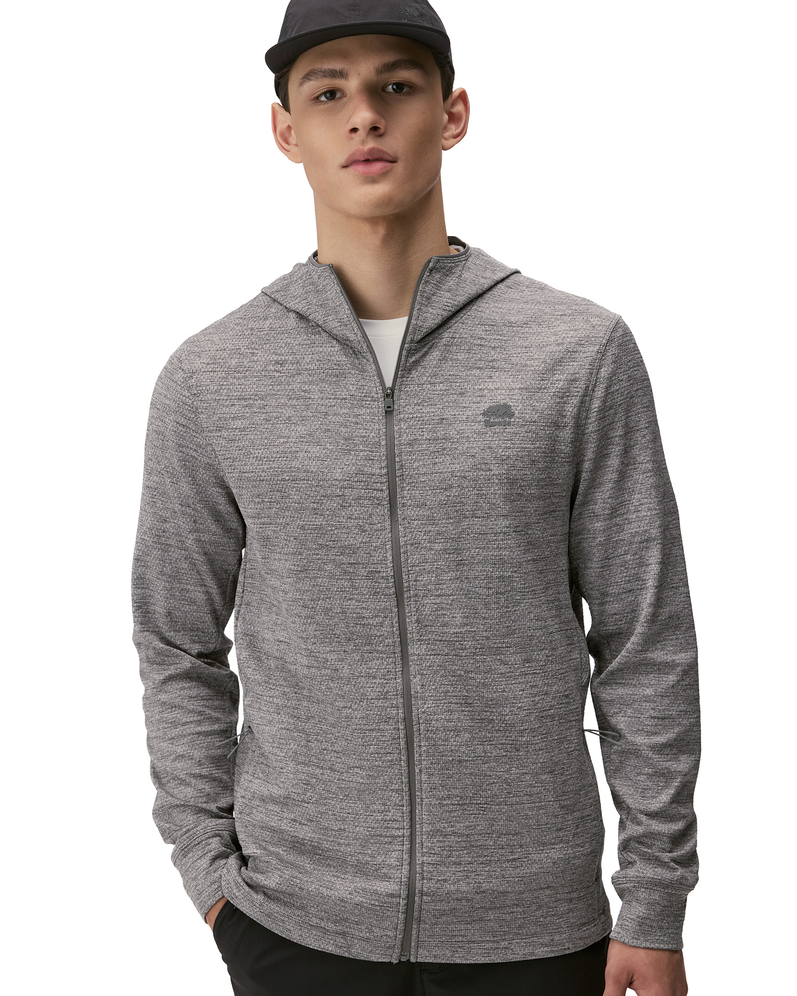 Active Textured Full Zip Hoodie - Salt & Pepper Mix Active Textured Full Zip Hoodie - Salt & Pepper Mix