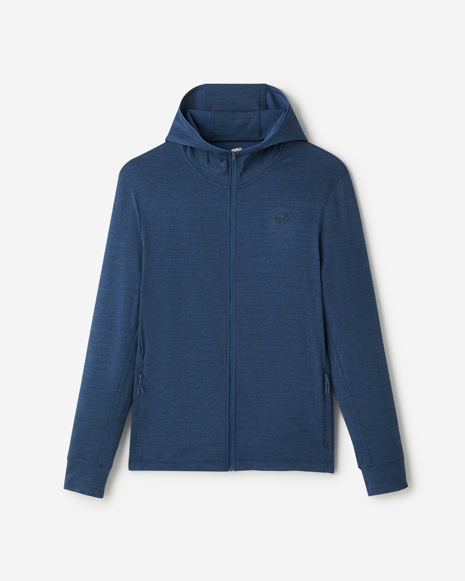 Active Textured Full Zip Hoodie - Dark Denim Mix Active Textured Full Zip Hoodie - Dark Denim Mix