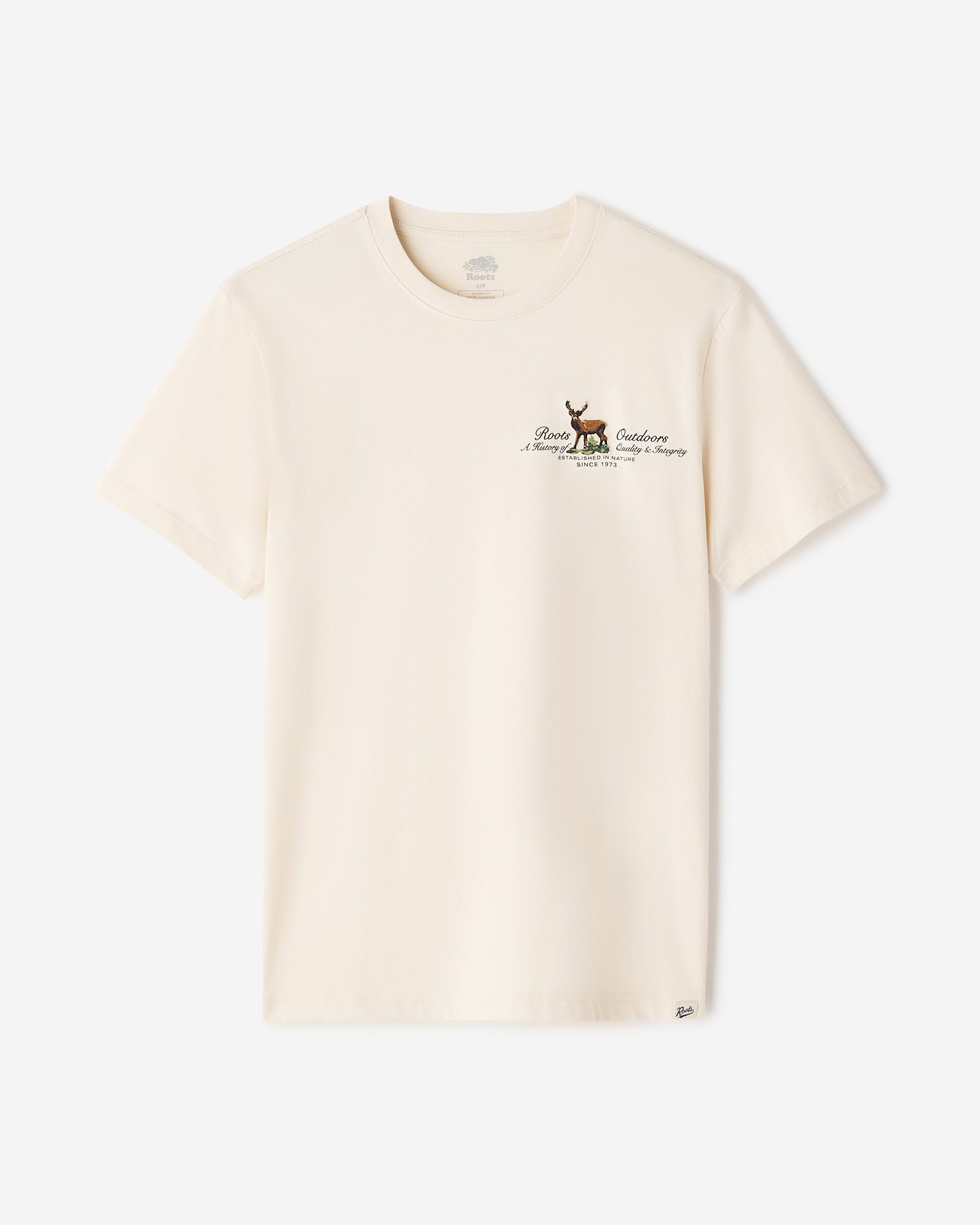 Mens Roots Outdoor Series T-Shirt - Birch White