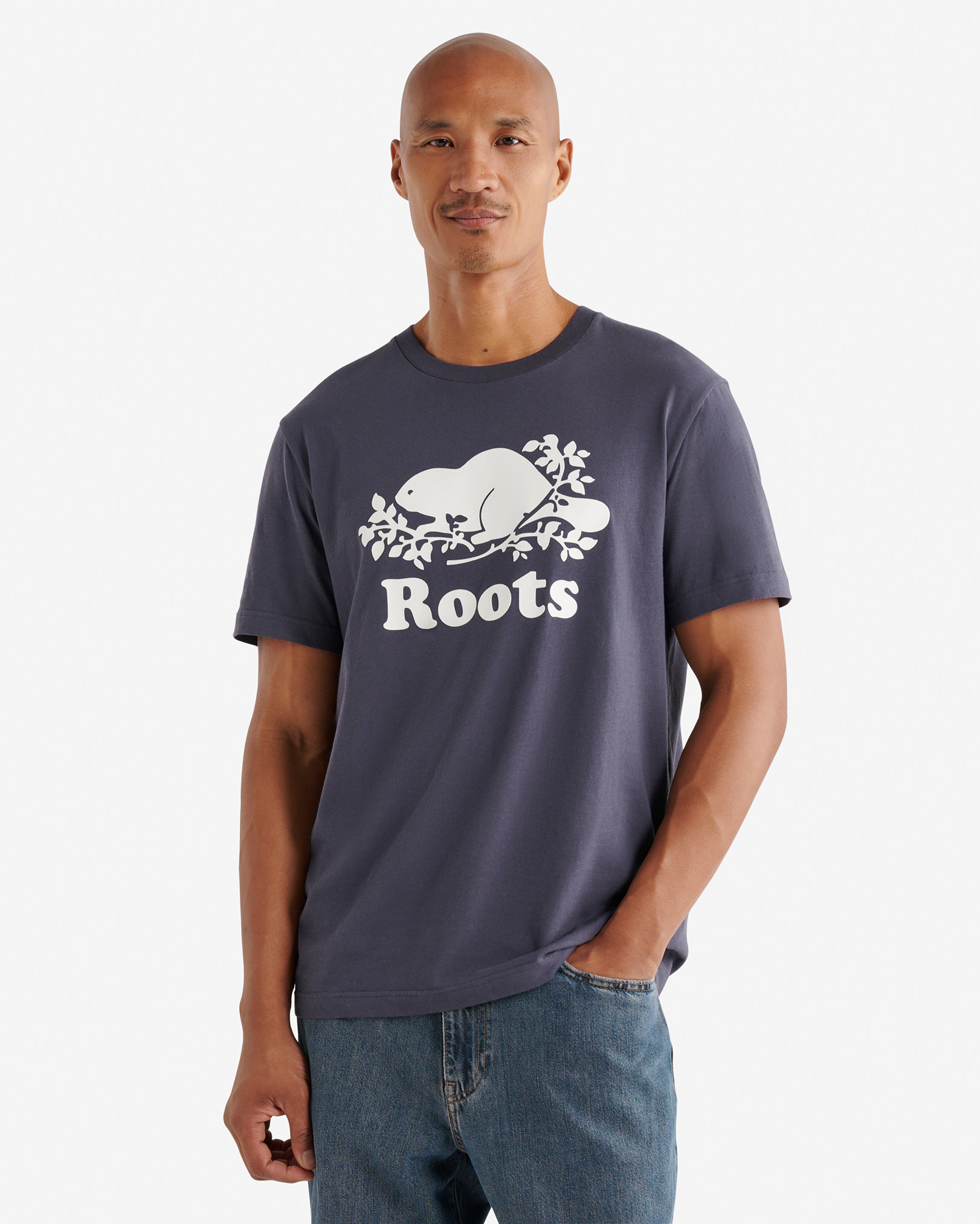 Mens Organic Cooper Beaver T-Shirt - Graphite Grey