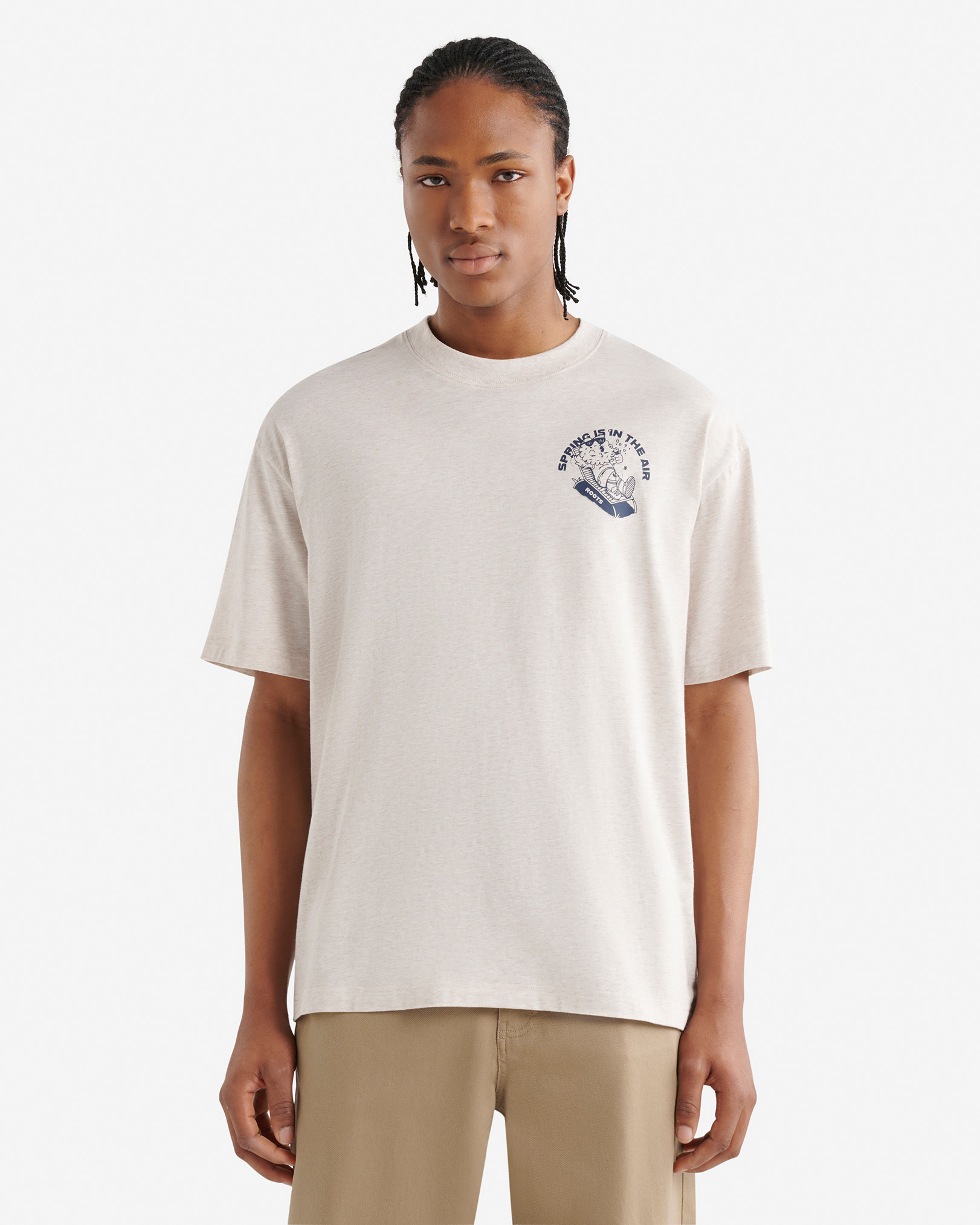Mens Nature Element T-Shirt - Ecru Mix