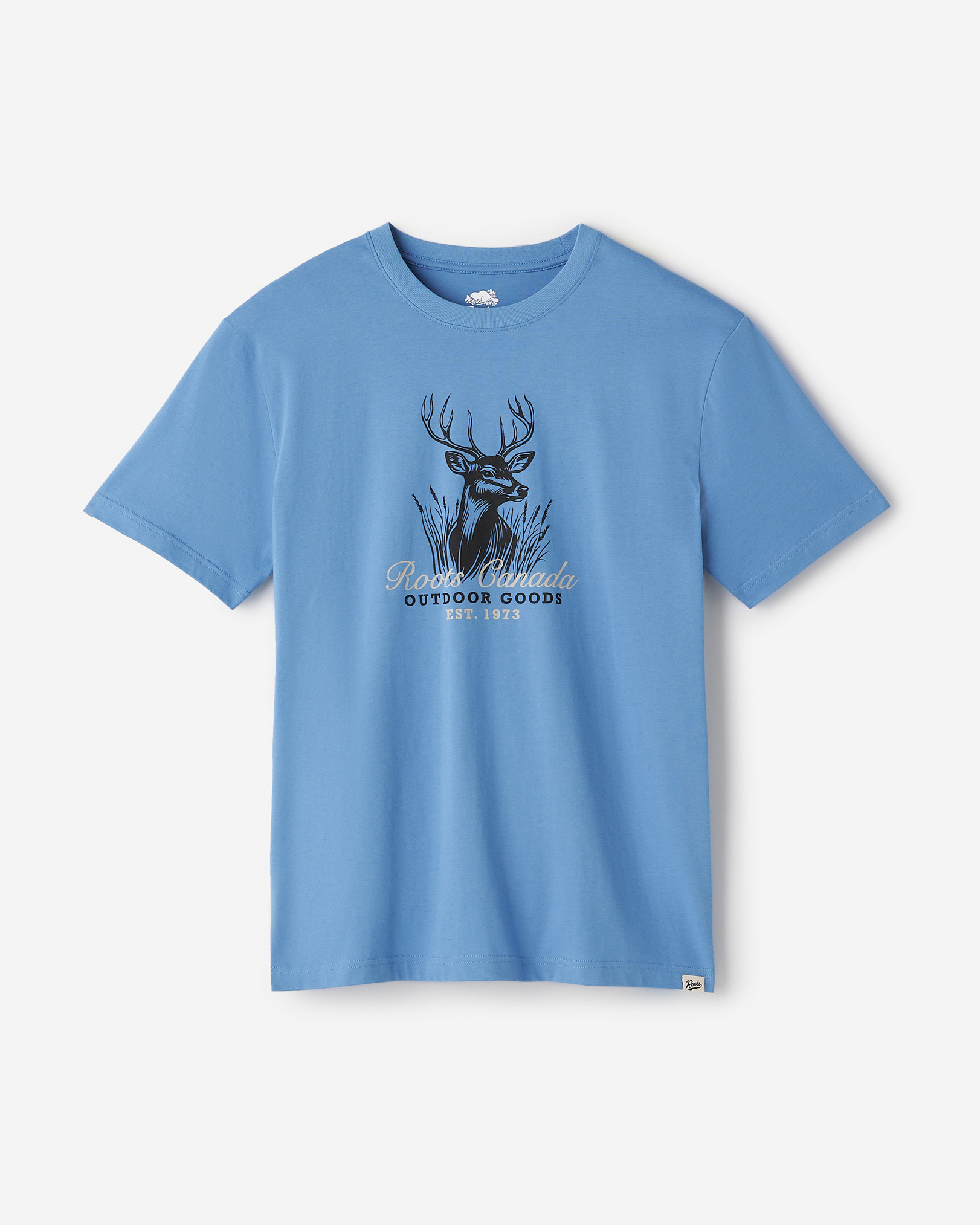 Mens Roots Wilderness  T-Shirt - Gulf Blue