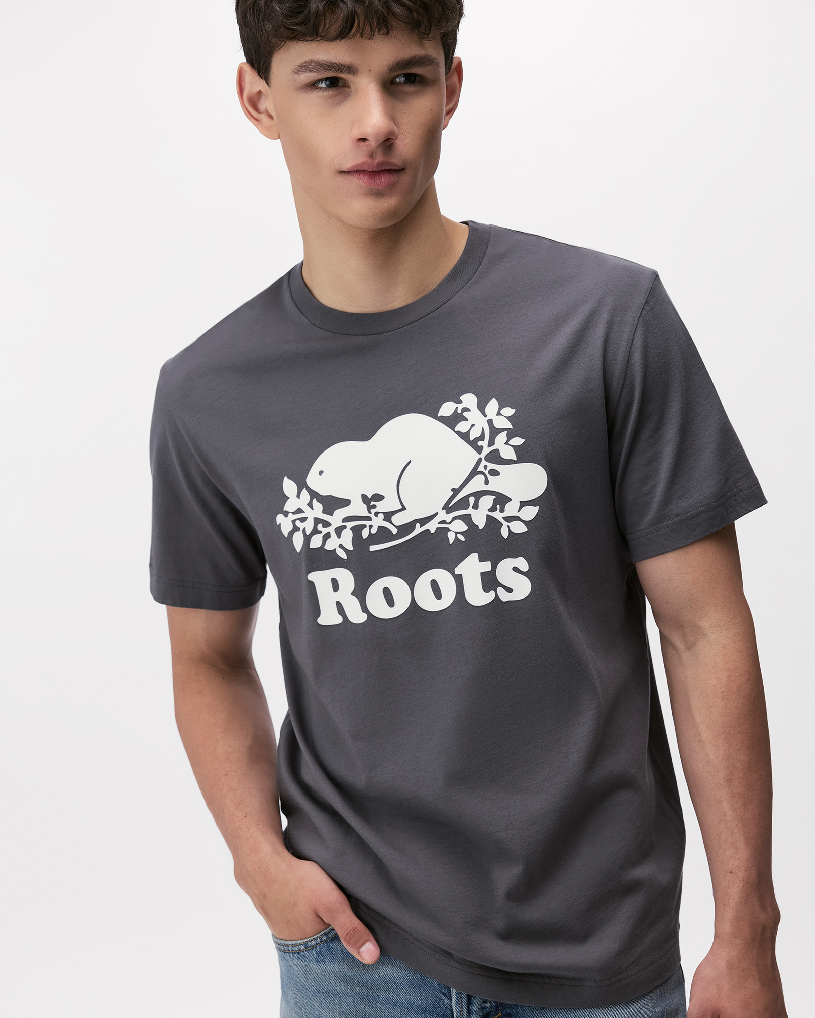 T-shirt Cooper le castor en coton bio pour homme - Gris Falaise T-shirt Cooper le castor en coton bio pour homme - Gris Falaise