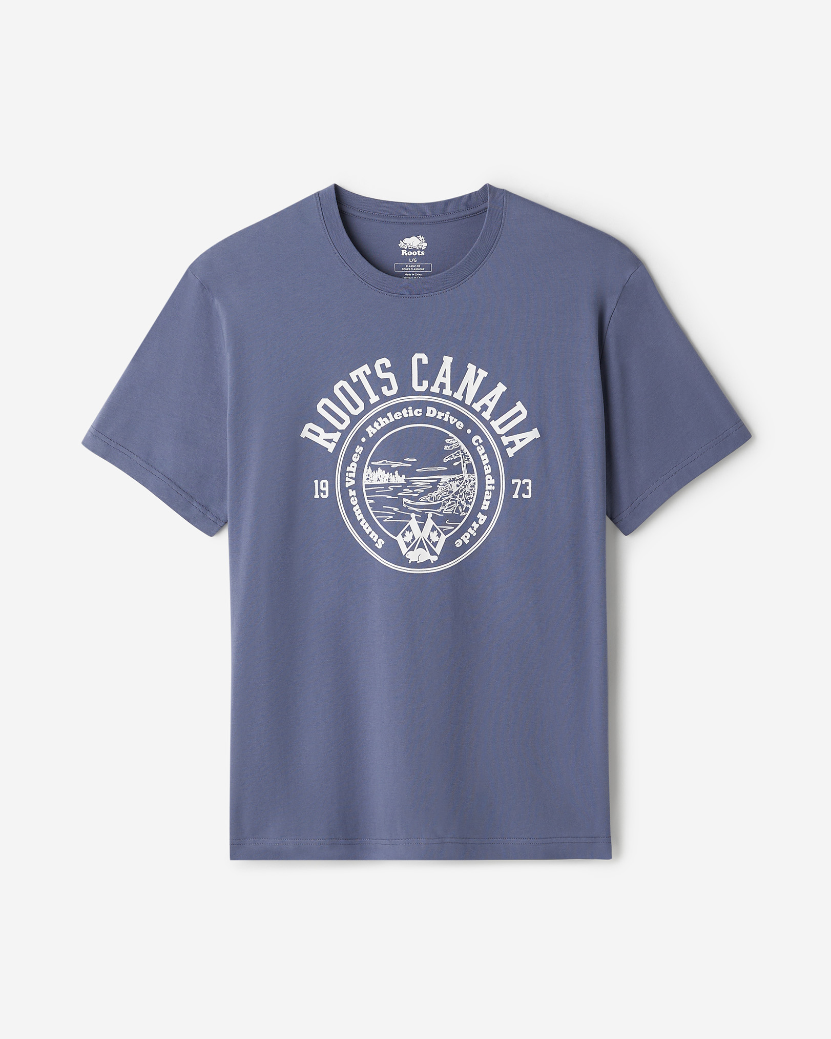 Mens Roots Lakeview T-Shirt - Tidal Blue