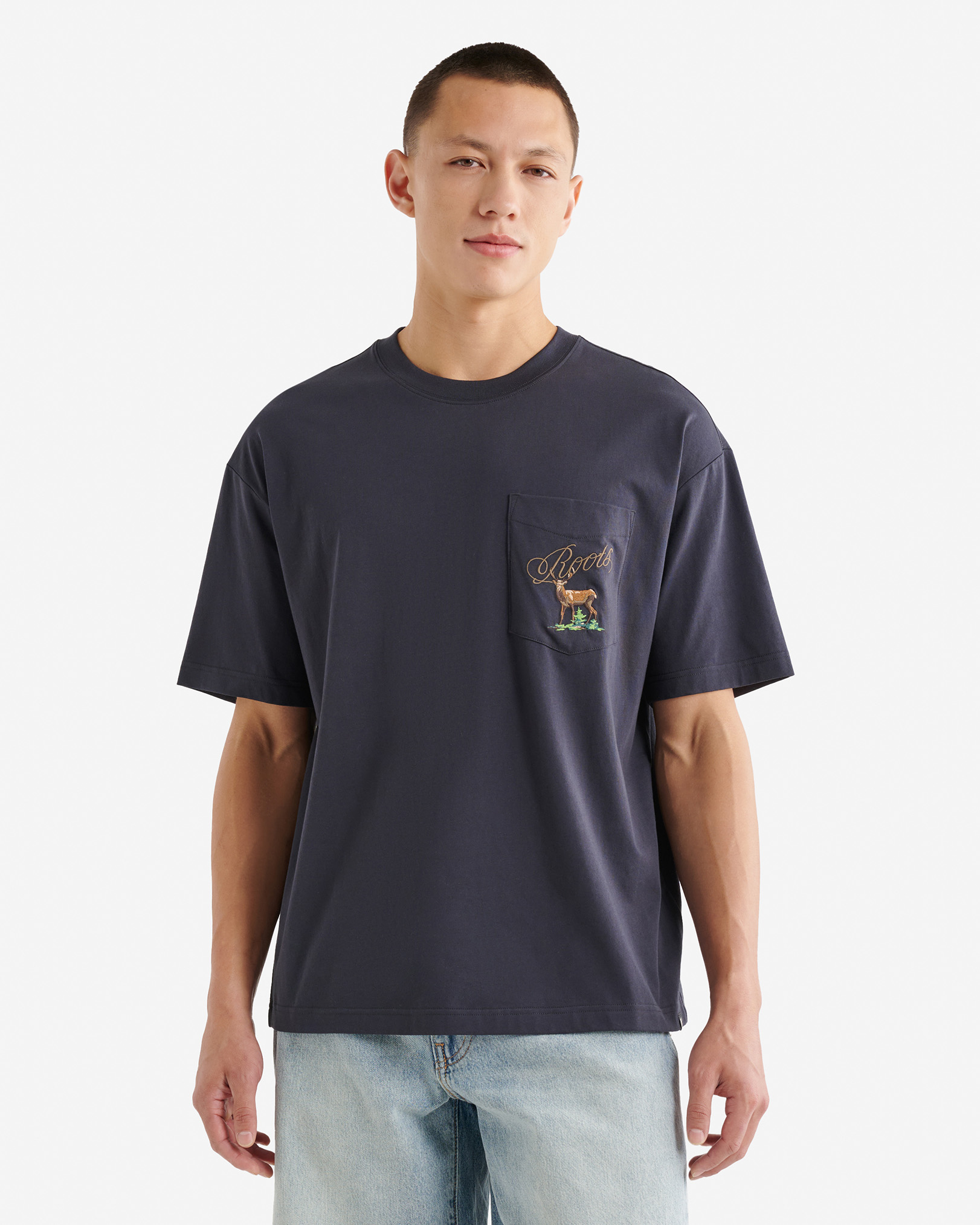Mens Pocket Trail Relaxed T- Shirt - Midnight Grey Mens Pocket Trail Relaxed T- Shirt - Midnight Grey