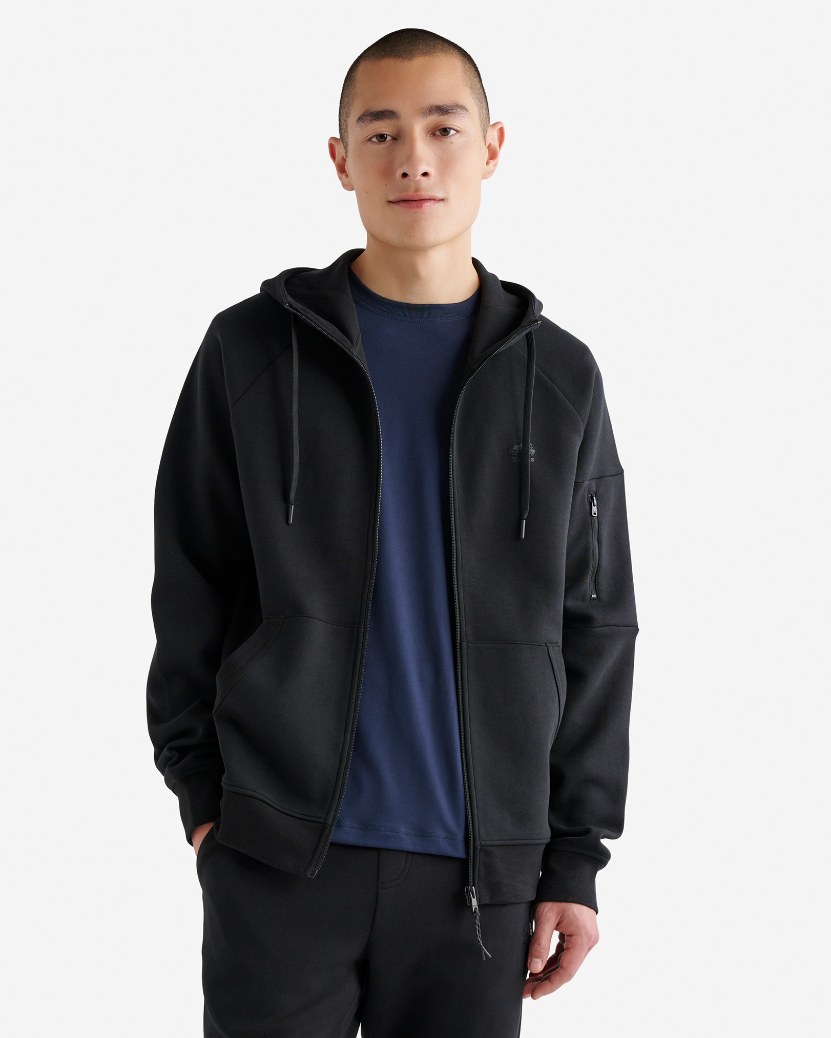 Recover Interlock Full Zip Hoodie - Black