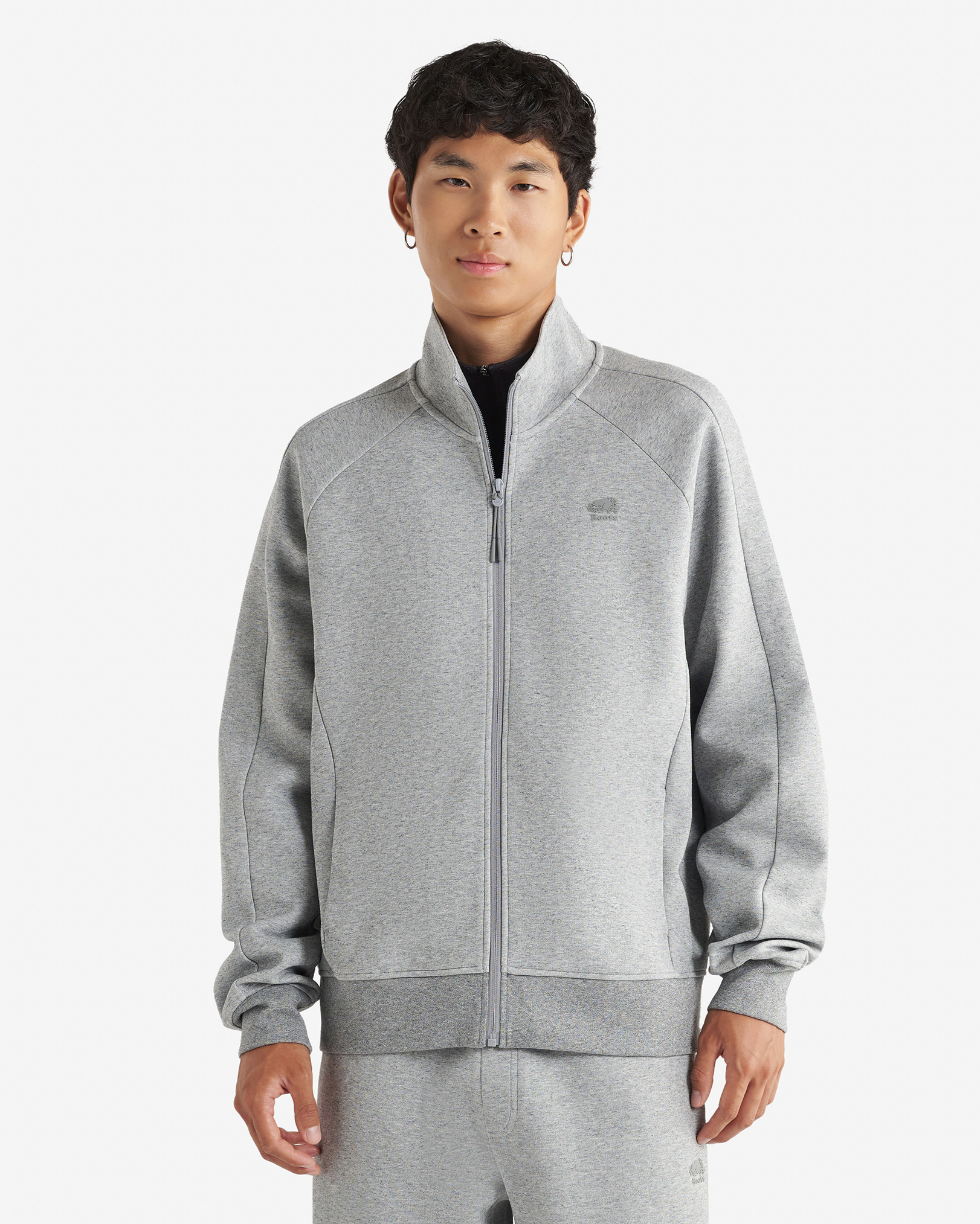 Recover Interlock Track Jacket - Salt & Pepper Mix