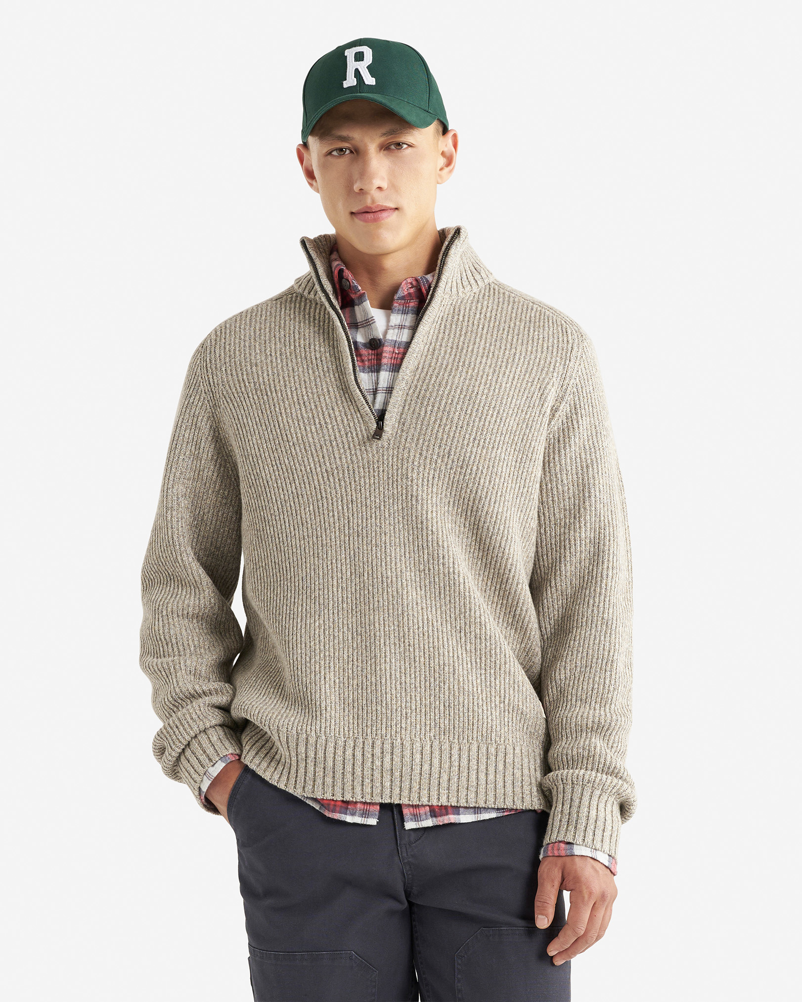 Robson Shaker Quarter Zip - Pebble Stone Mix