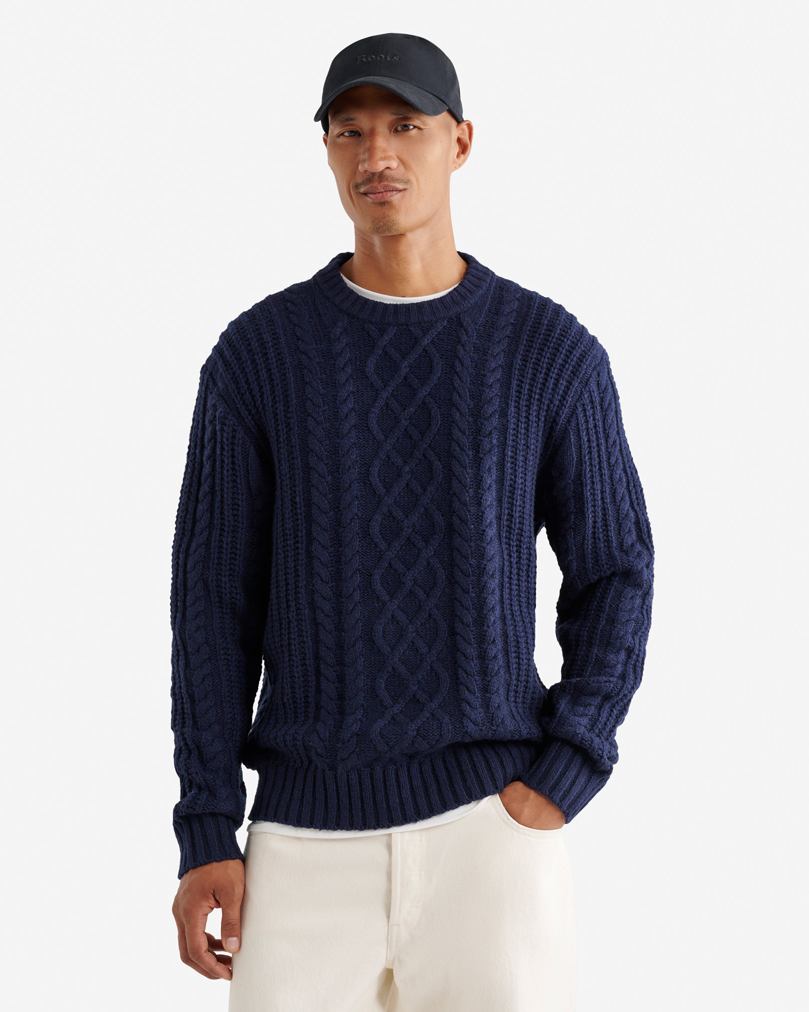 Cabin Cabled Crew - True Navy