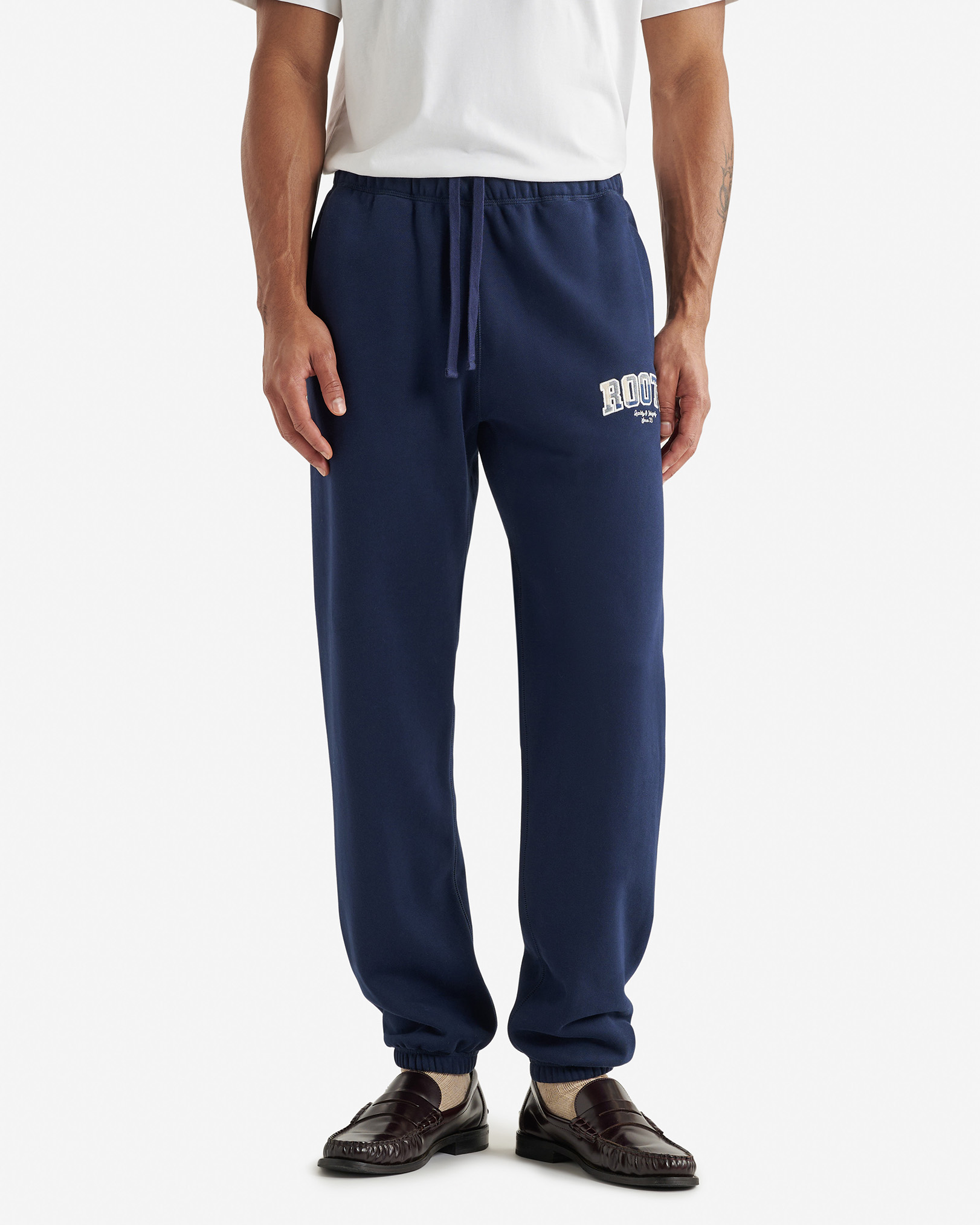 Plaid Applique Sweatpant - Navy Blazer