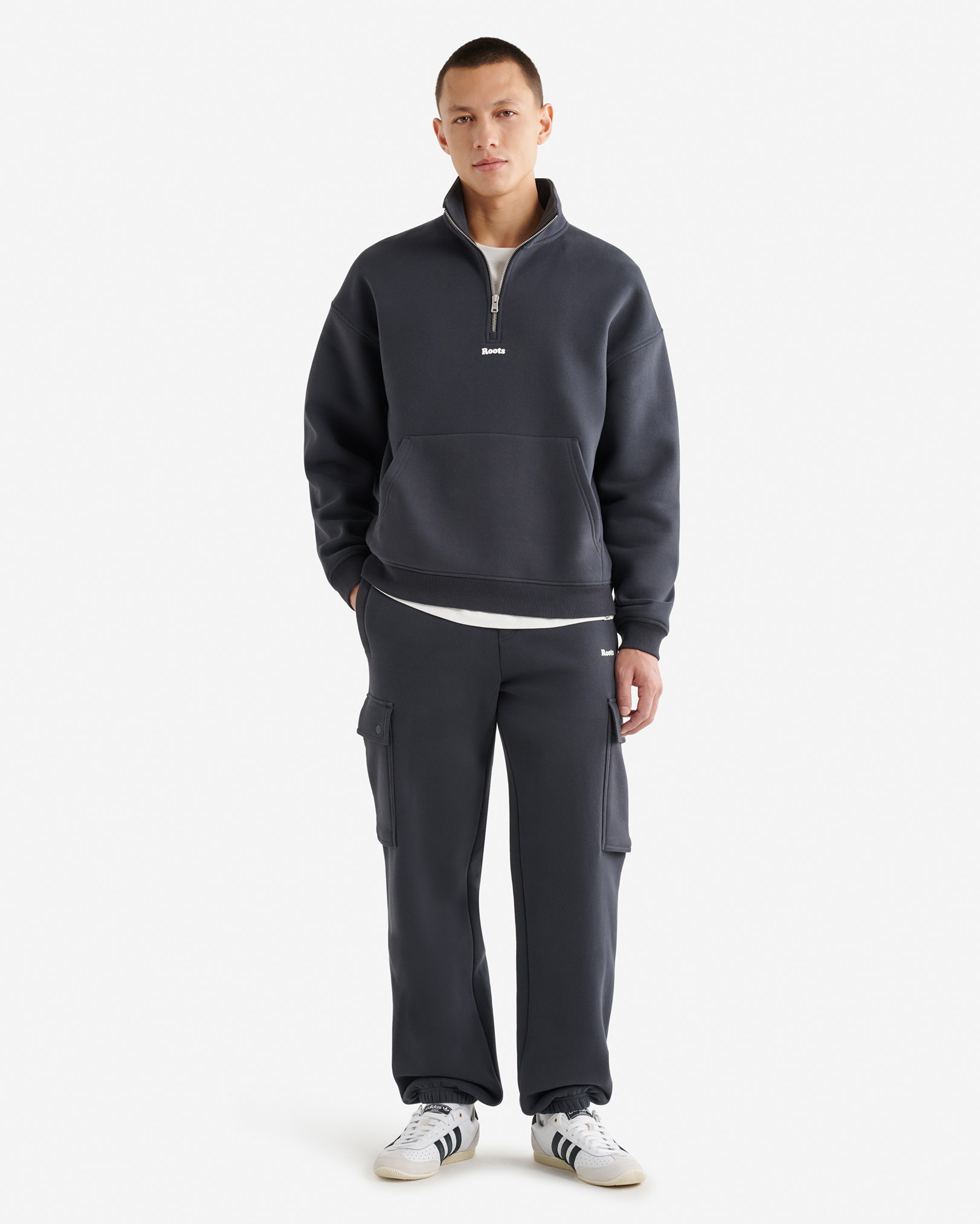 Pantalon à poches cargo en molleton Nuage - Gris Minuit Pantalon à poches cargo en molleton Nuage - Gris Minuit