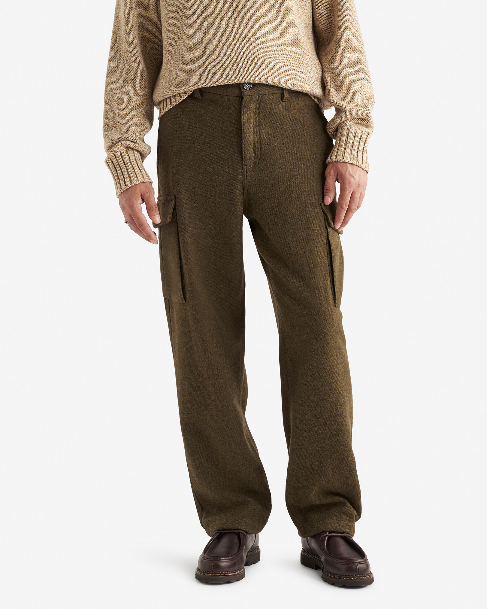 Moleskin Relaxed Cargo Pant - Deep Olive Mix
