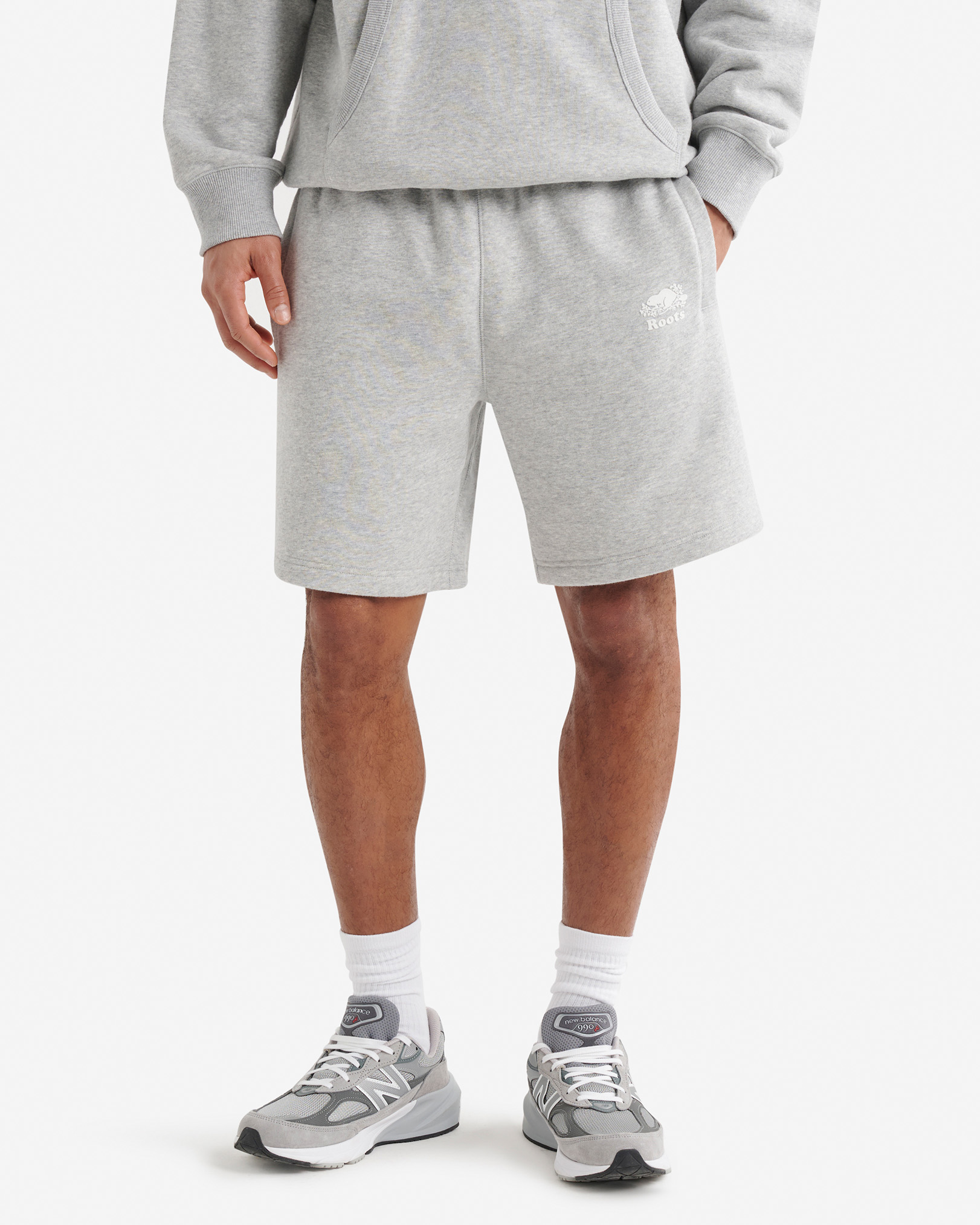 Short original en molleton de coton bio 8 po - Medium Heather Grey