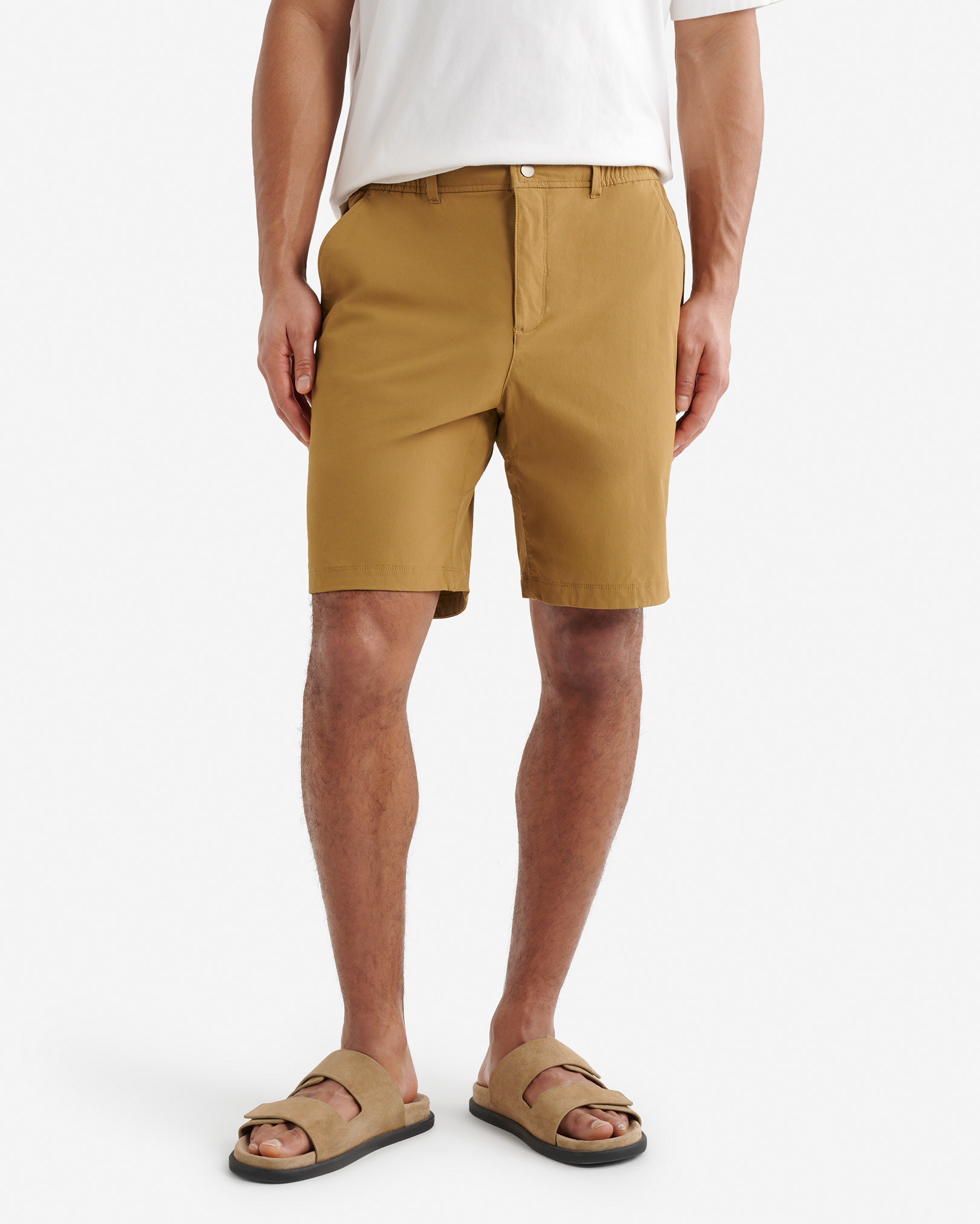 Nylon Stretch Short 9 Inch - Camel Brown Nylon Stretch Short 9 Inch - Camel Brown