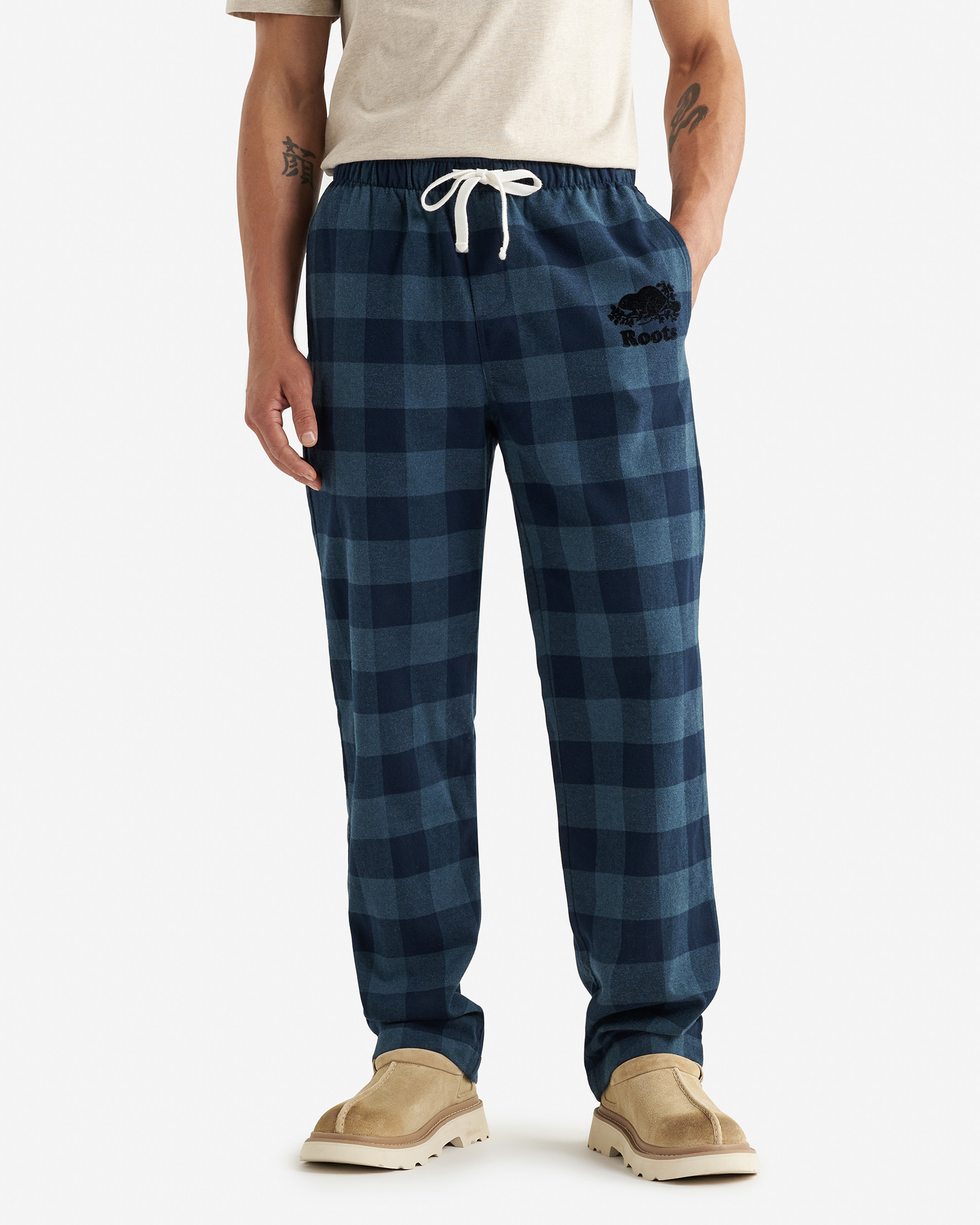 Mens Park Plaid Pajama Pant - Navy Blazer Mix