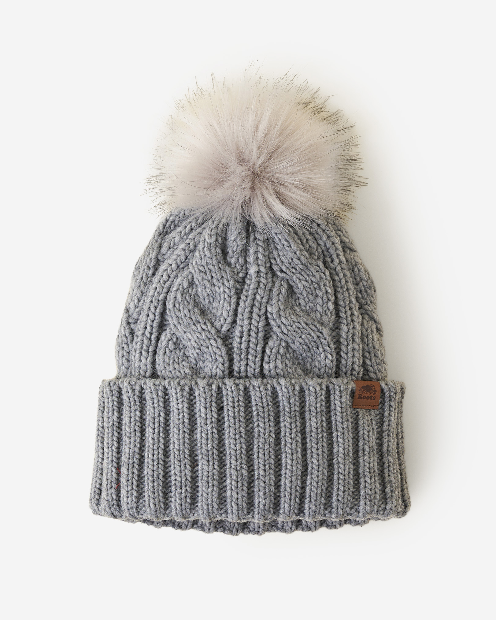 Olivia Cable Toque - Medium Grey Mix