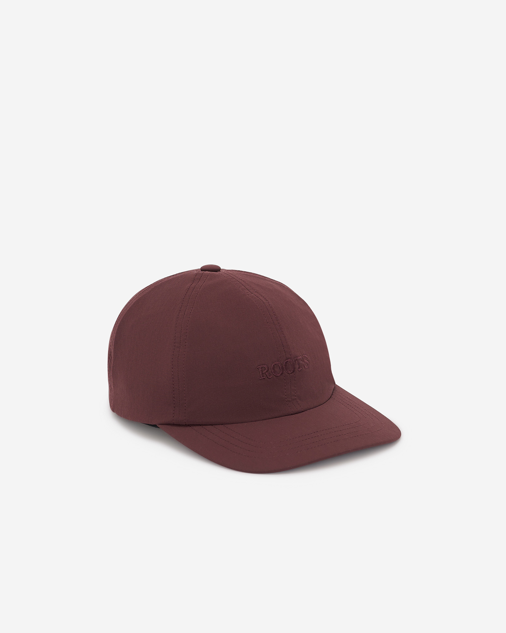 Roots Nylon Baseball Cap - Deep Maroon