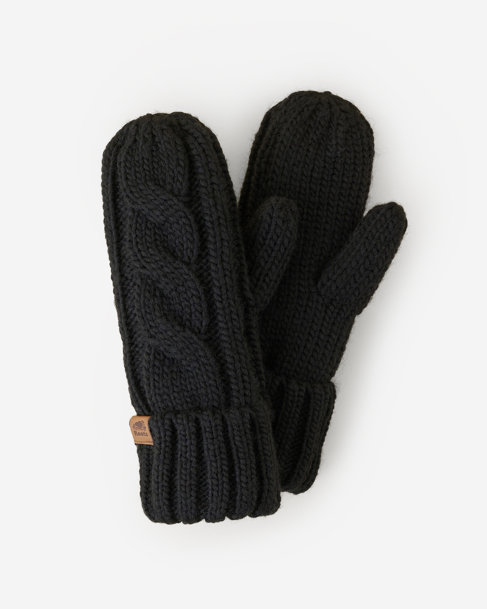 Adult Olivia Cable Mitten - Black