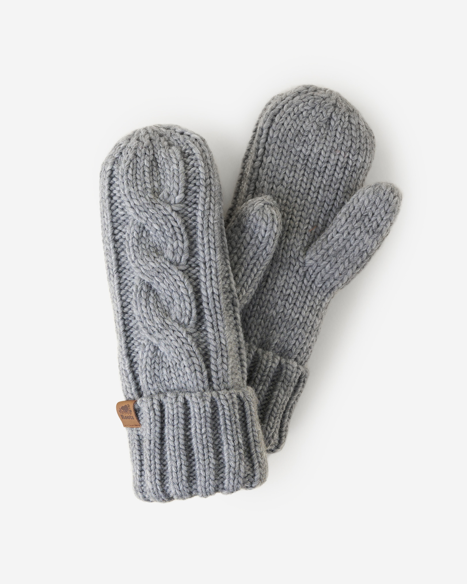 Adult Olivia Cable Mitten - Medium Grey Mix