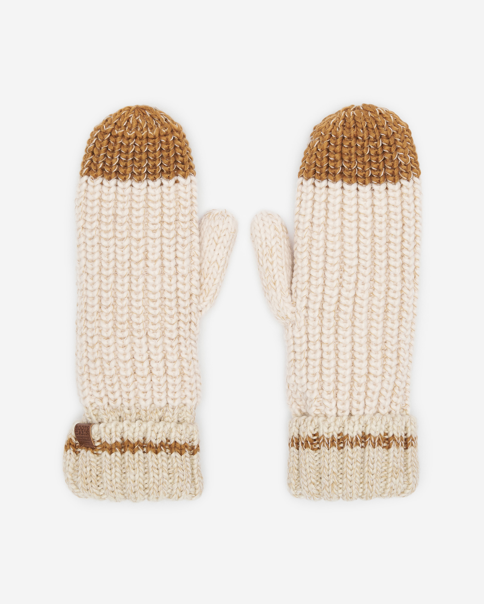 Adult Chunky Cabin Mitten - Oatmeal Mix