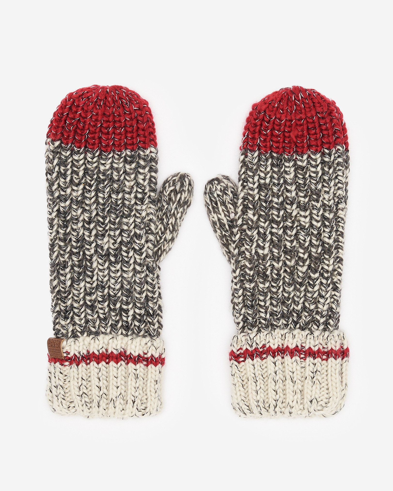 Adult Chunky Cabin Mitten - Grey Oat Mix