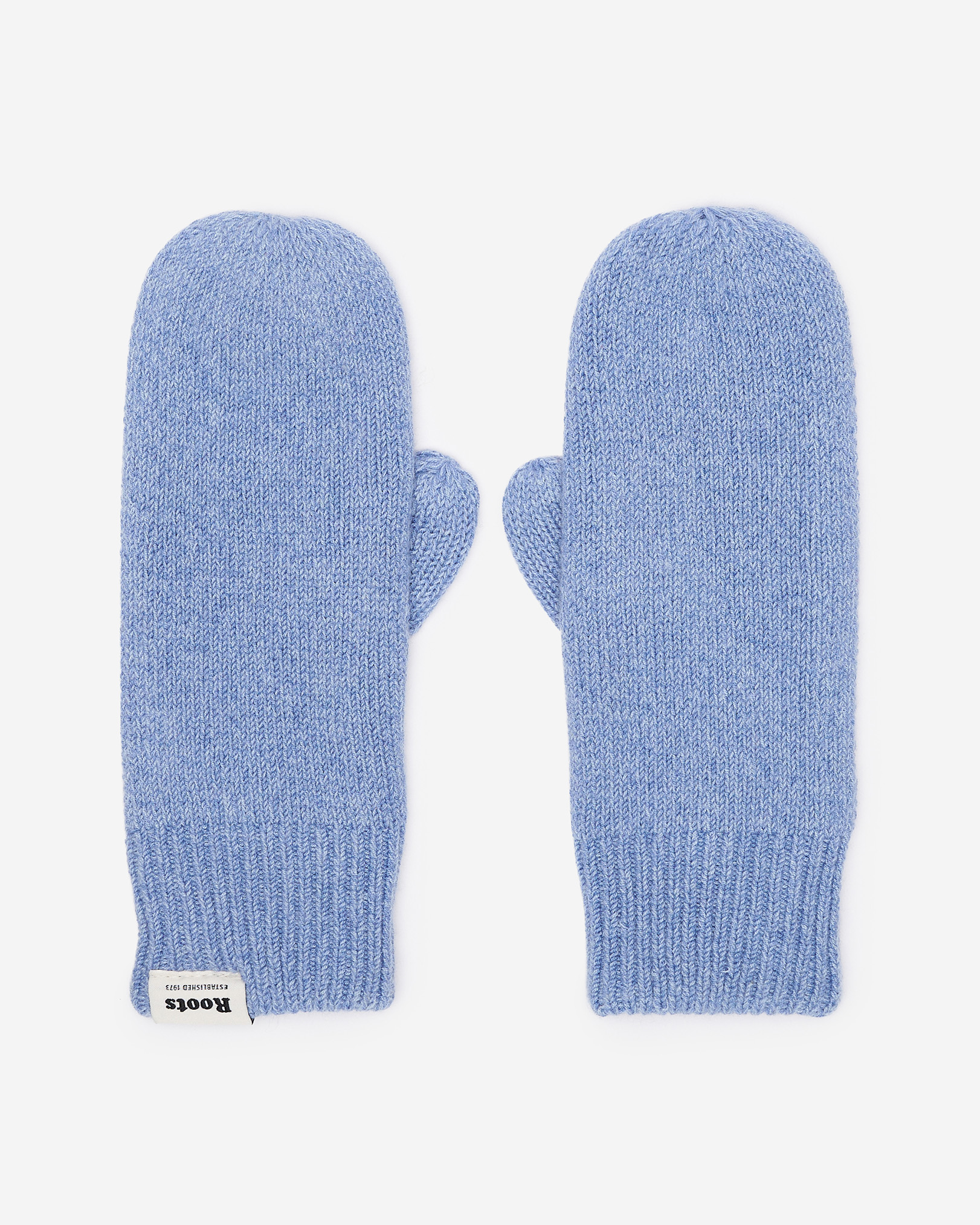 Adult Cozy Knit Mitten - Feather Blue