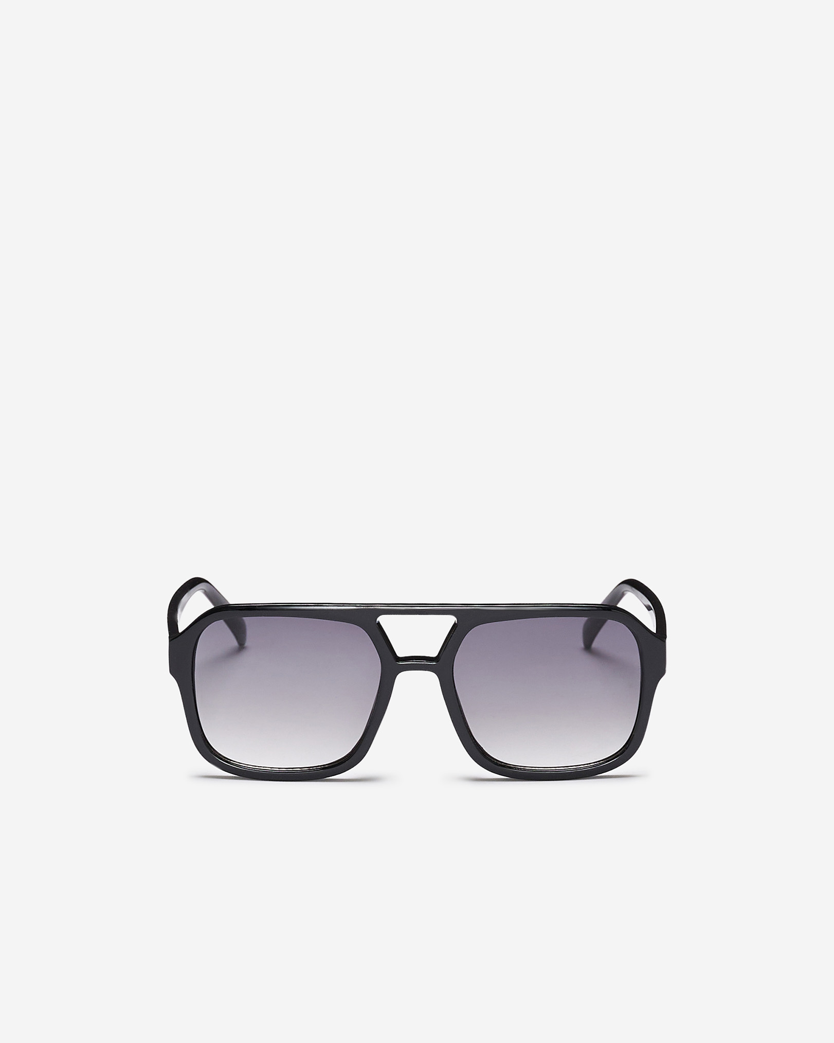 Womens Plastic Square Aviator Sunglasses - Black