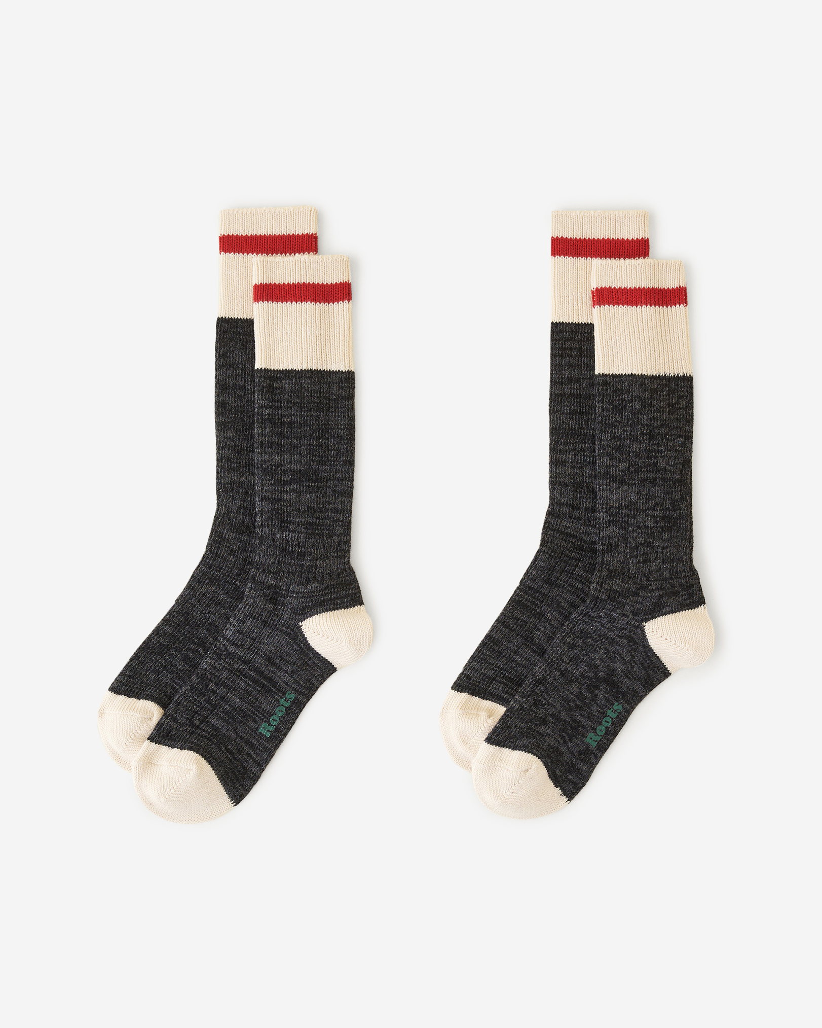 Adult Cotton Cabin Sock 2 Pack - Black Mix