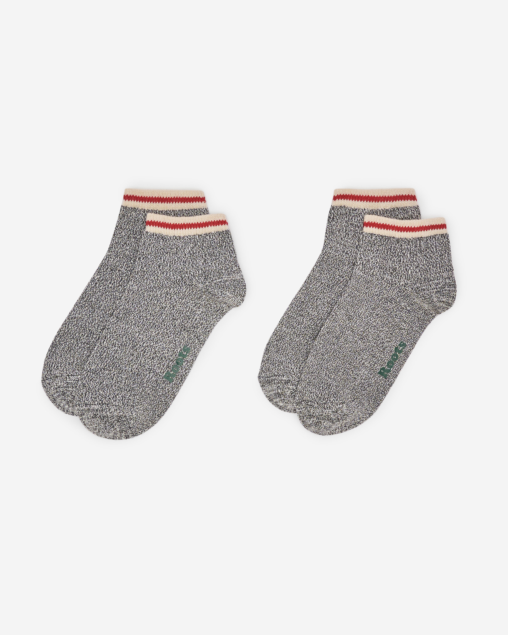 Adult Cotton Cabin Ped Sock 2 Pack - Salt & Pepper
